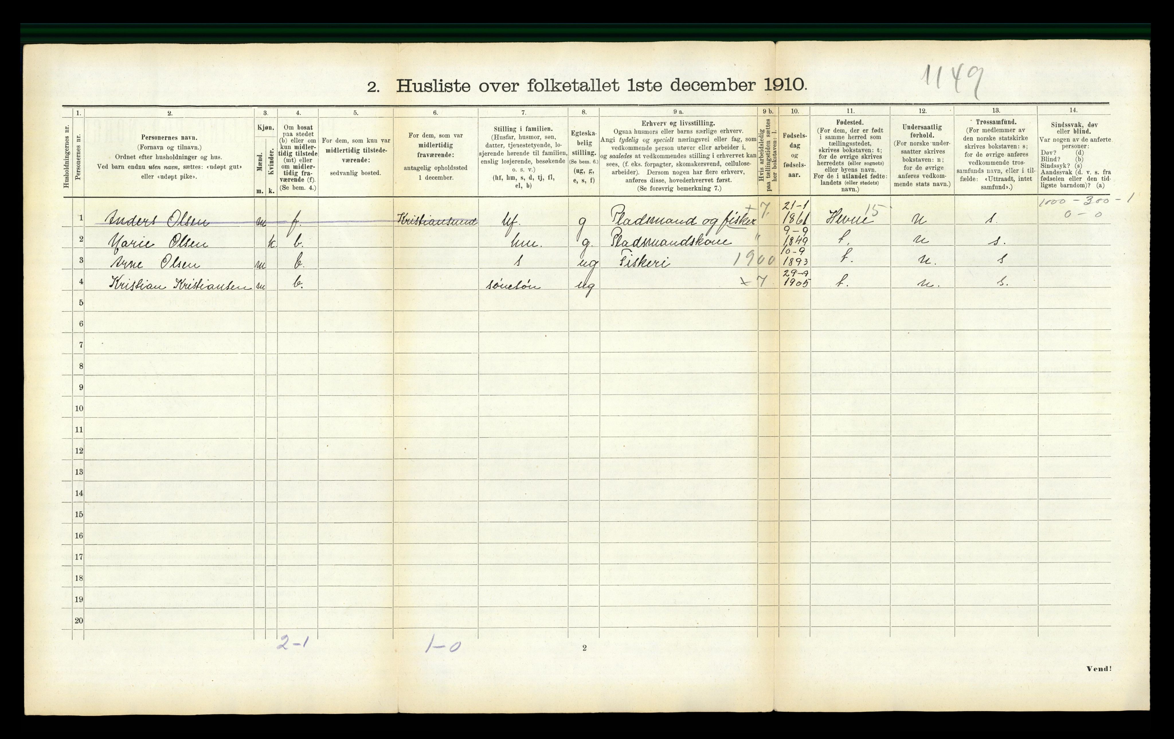 RA, Folketelling 1910 for 1622 Agdenes herred, 1910, s. 416