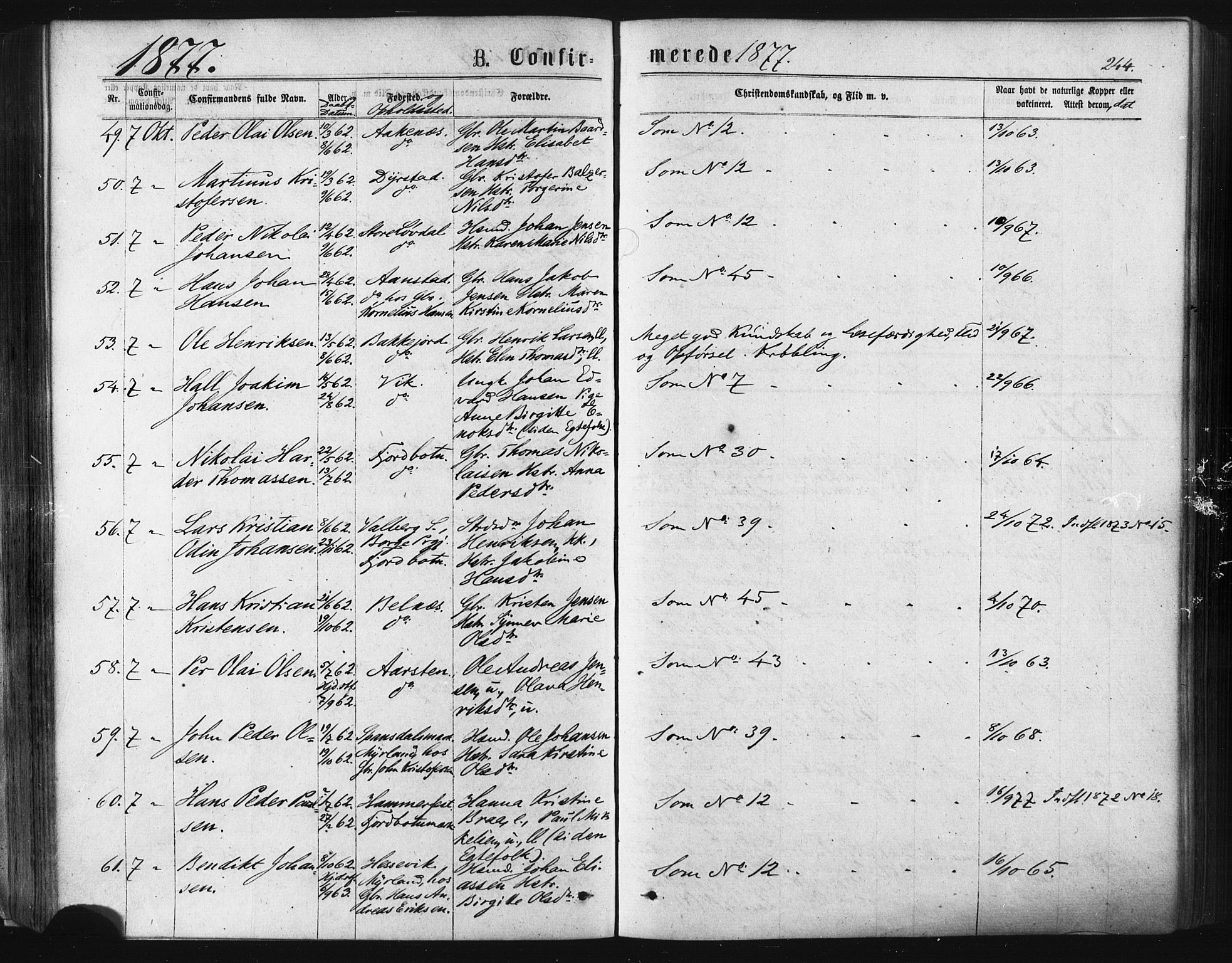 Ibestad sokneprestembete, AV/SATØ-S-0077/H/Ha/Haa/L0010kirke: Ministerialbok nr. 10, 1869-1879, s. 244