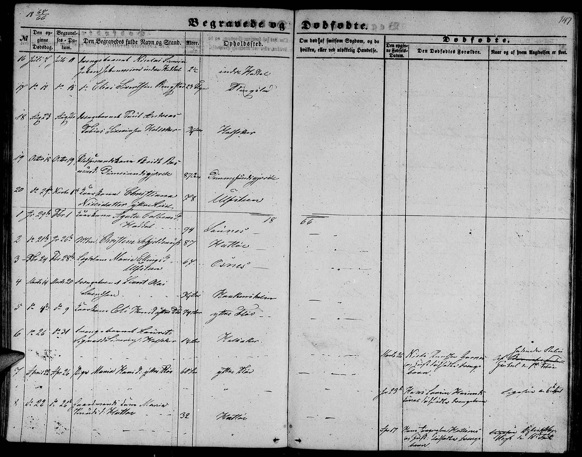 Ministerialprotokoller, klokkerbøker og fødselsregistre - Møre og Romsdal, AV/SAT-A-1454/509/L0111: Klokkerbok nr. 509C01, 1854-1882, s. 147