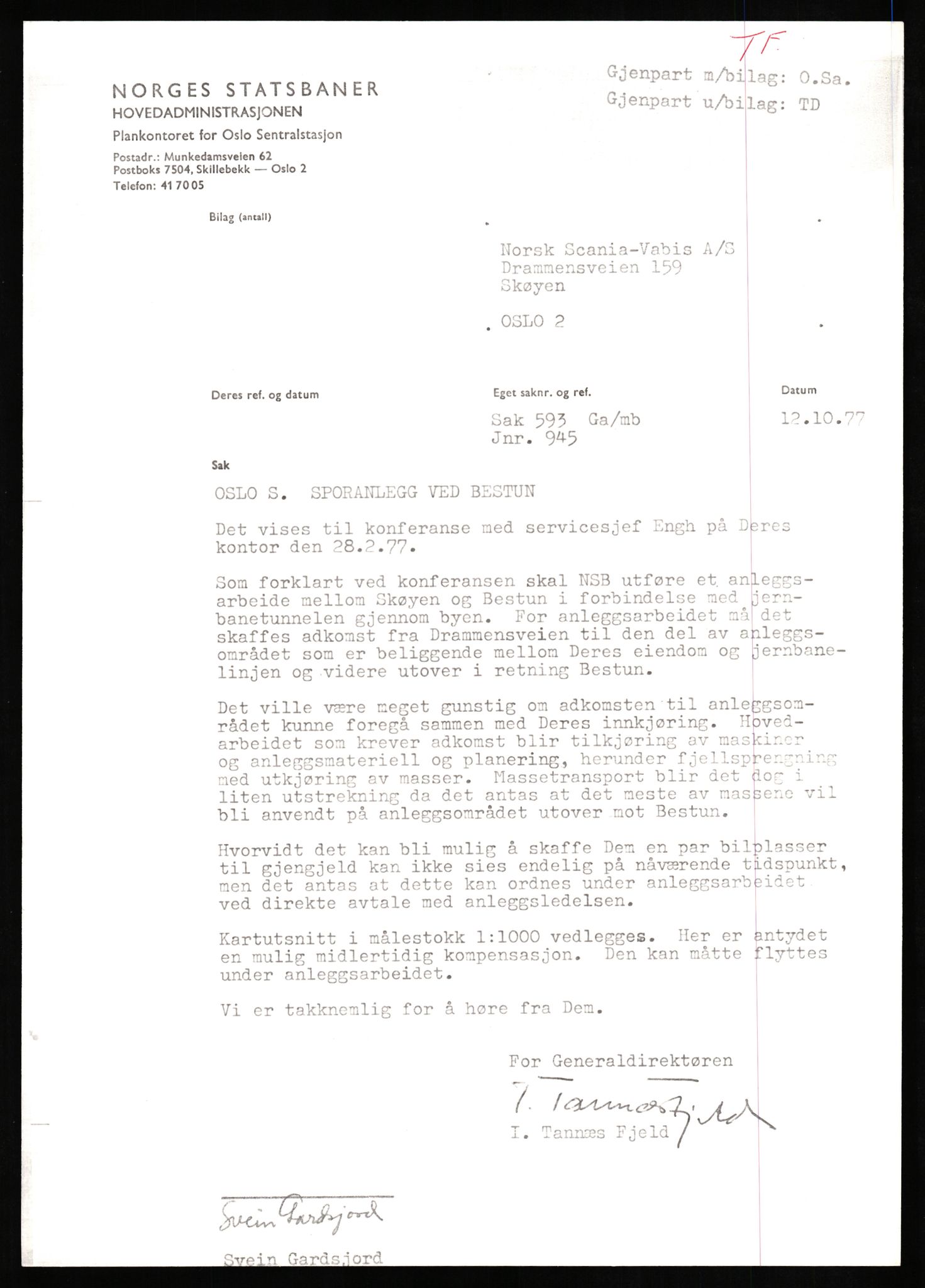 Norges statsbaner, Hovedadministrasjonen, Plankontoret for Oslo S, AV/RA-S-5410/D/L0171: Driftsbanegården. Øvrige driftsbanegårder, 1976-1978, s. 96