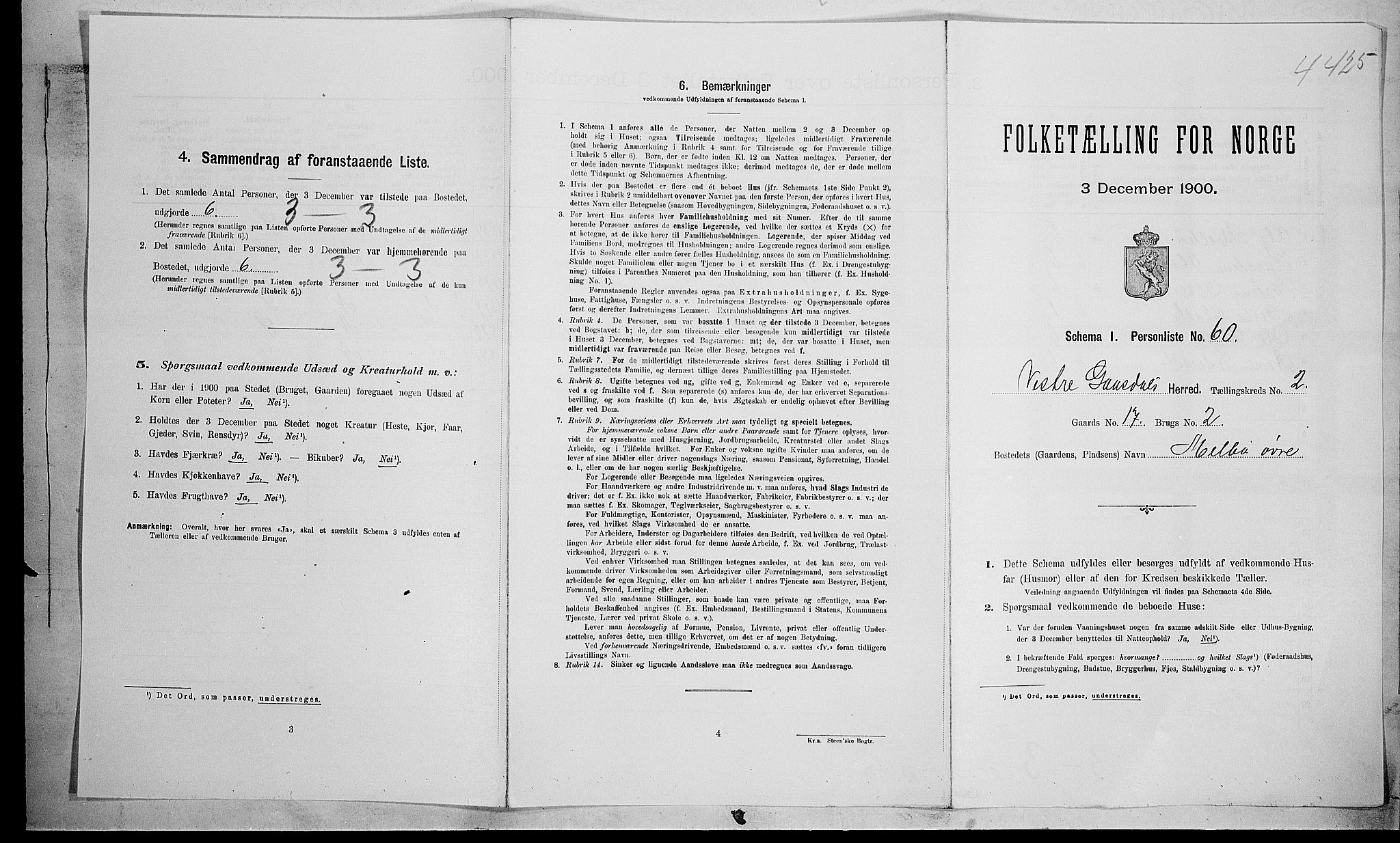 SAH, Folketelling 1900 for 0523 Vestre Gausdal herred, 1900, s. 404
