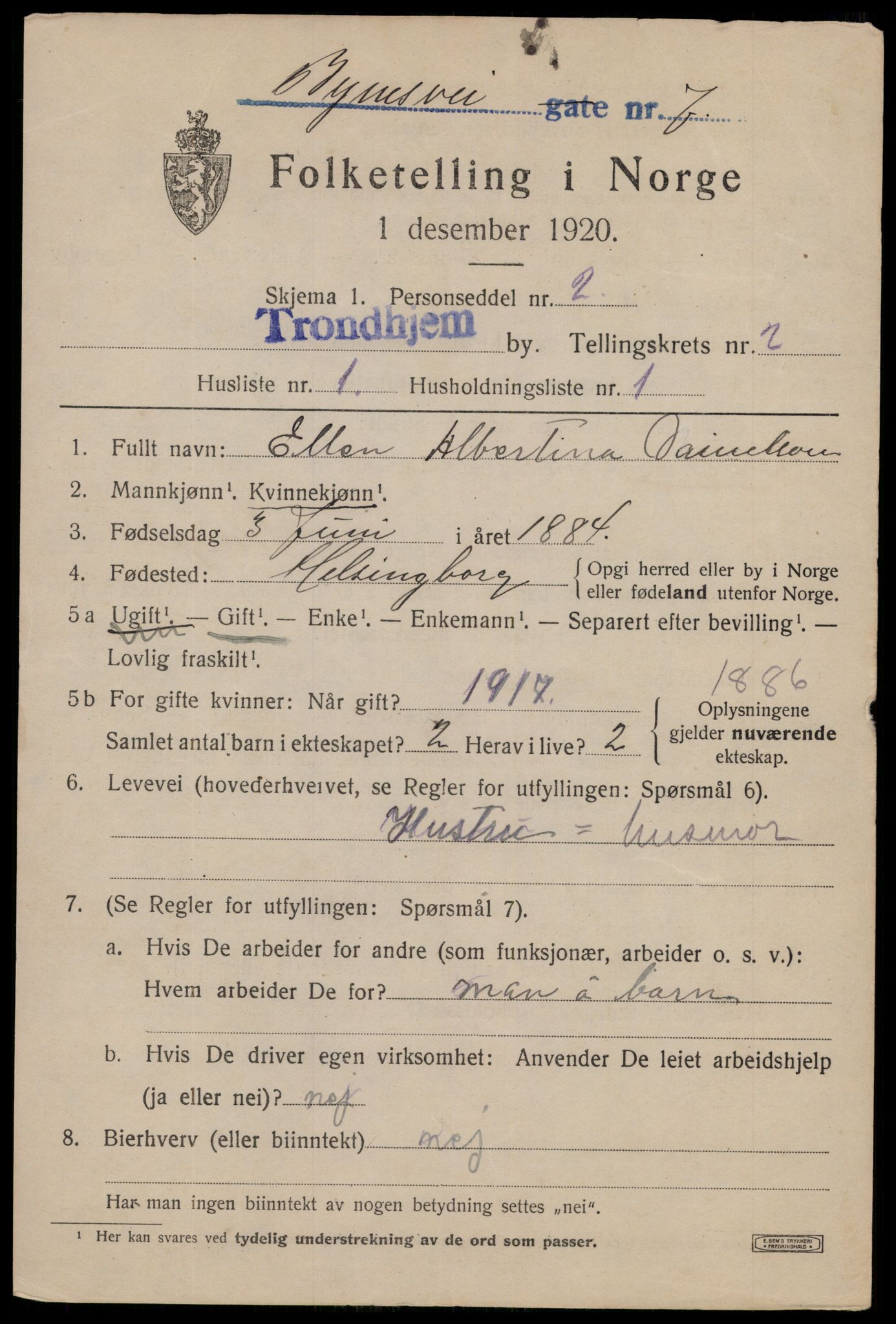 SAT, Folketelling 1920 for 1601 Trondheim kjøpstad, 1920, s. 33946