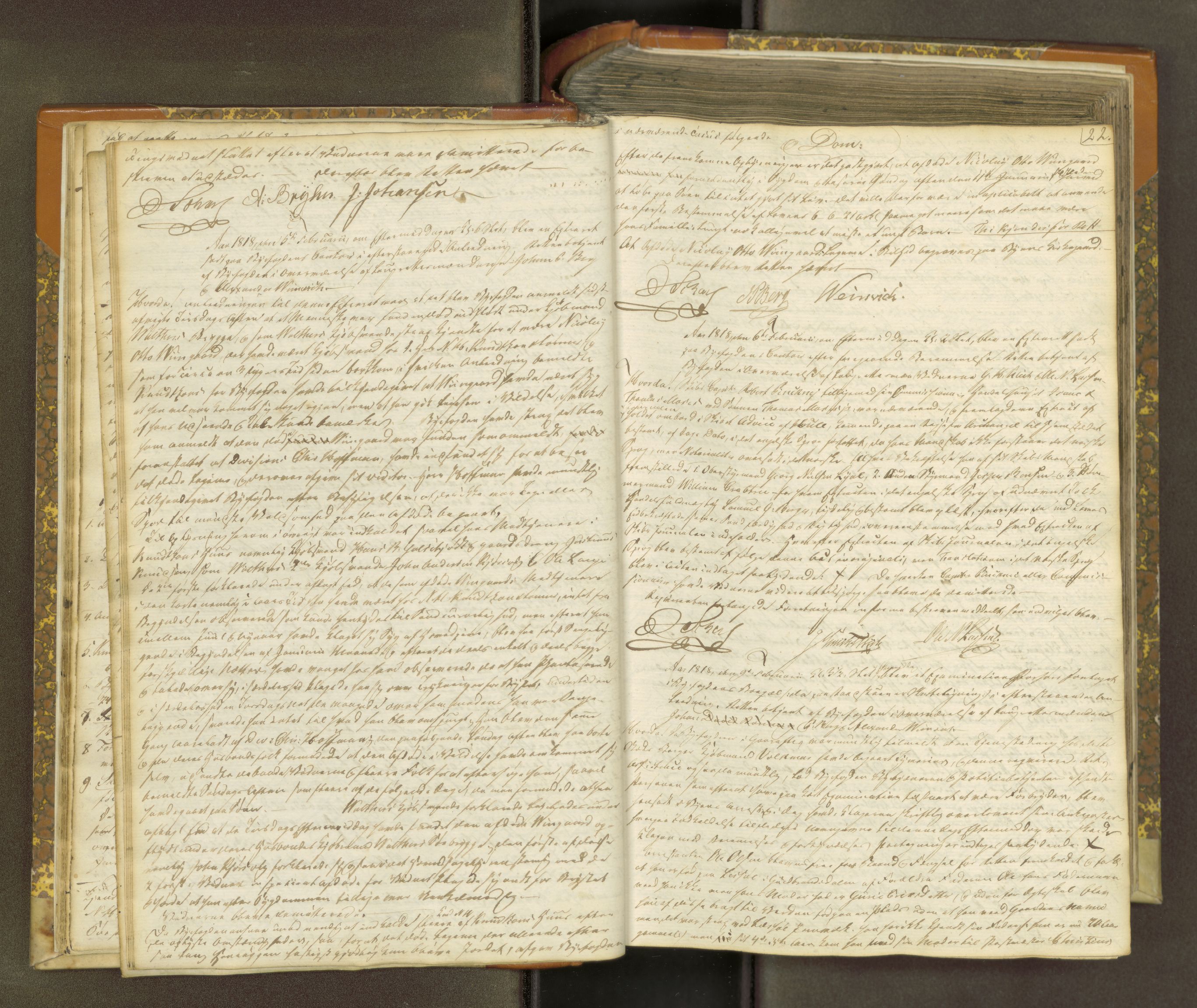 Kristiansund byfogd, AV/SAT-A-4587/A/01/L0008: Justisprotokoll. Aut. 31.12.1817, 1817-1829, s. 21b-22a