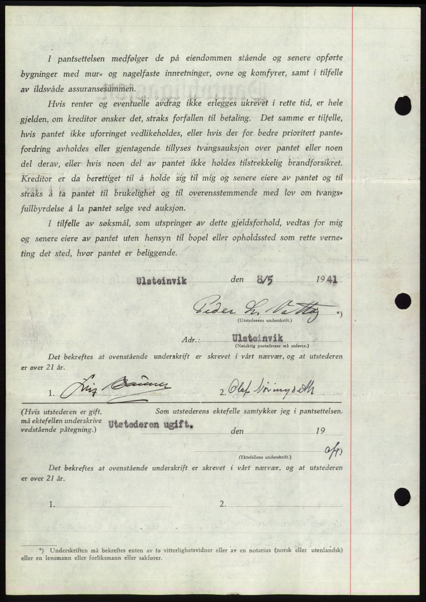 Søre Sunnmøre sorenskriveri, AV/SAT-A-4122/1/2/2C/L0071: Pantebok nr. 65, 1941-1941, Dagboknr: 650/1941