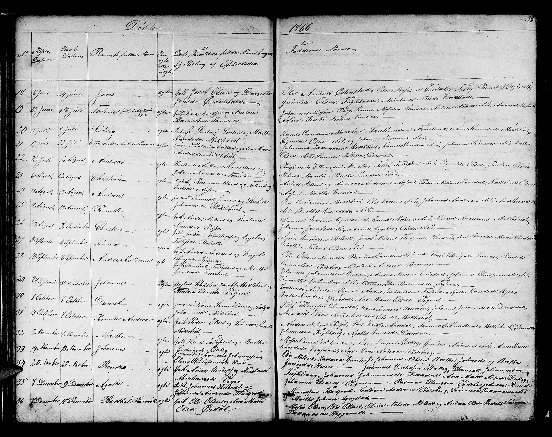 Jølster sokneprestembete, AV/SAB-A-80701/H/Hab/Habb/L0001: Klokkerbok nr. B 1, 1853-1887, s. 33