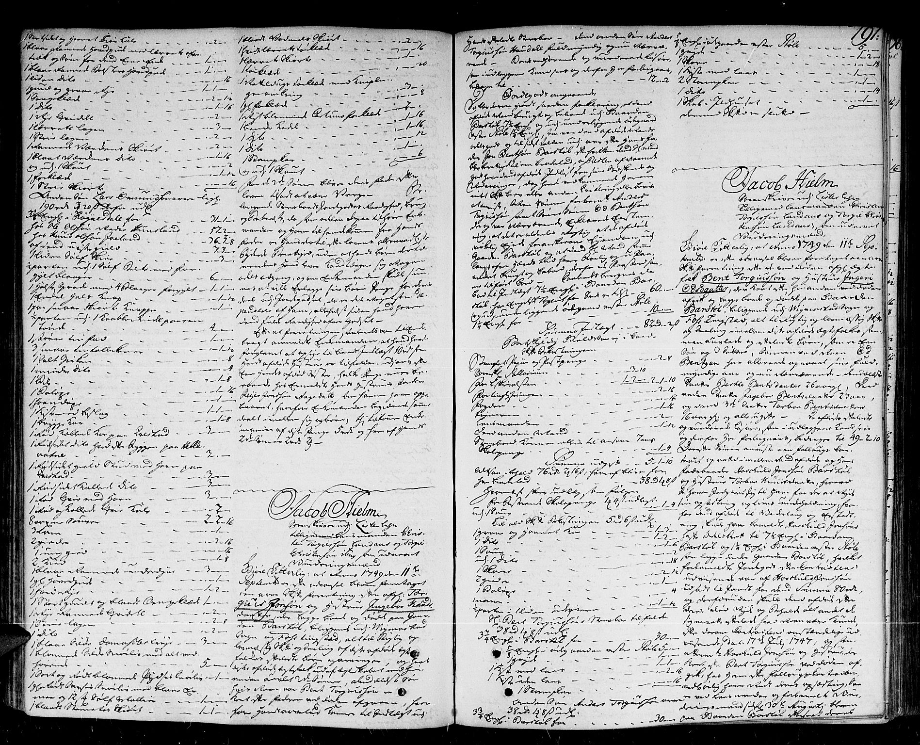 Lister sorenskriveri, AV/SAK-1221-0003/H/Hc/L0031: Skifteprotokoll nr 30a med register, 1748-1752, s. 190b-191a
