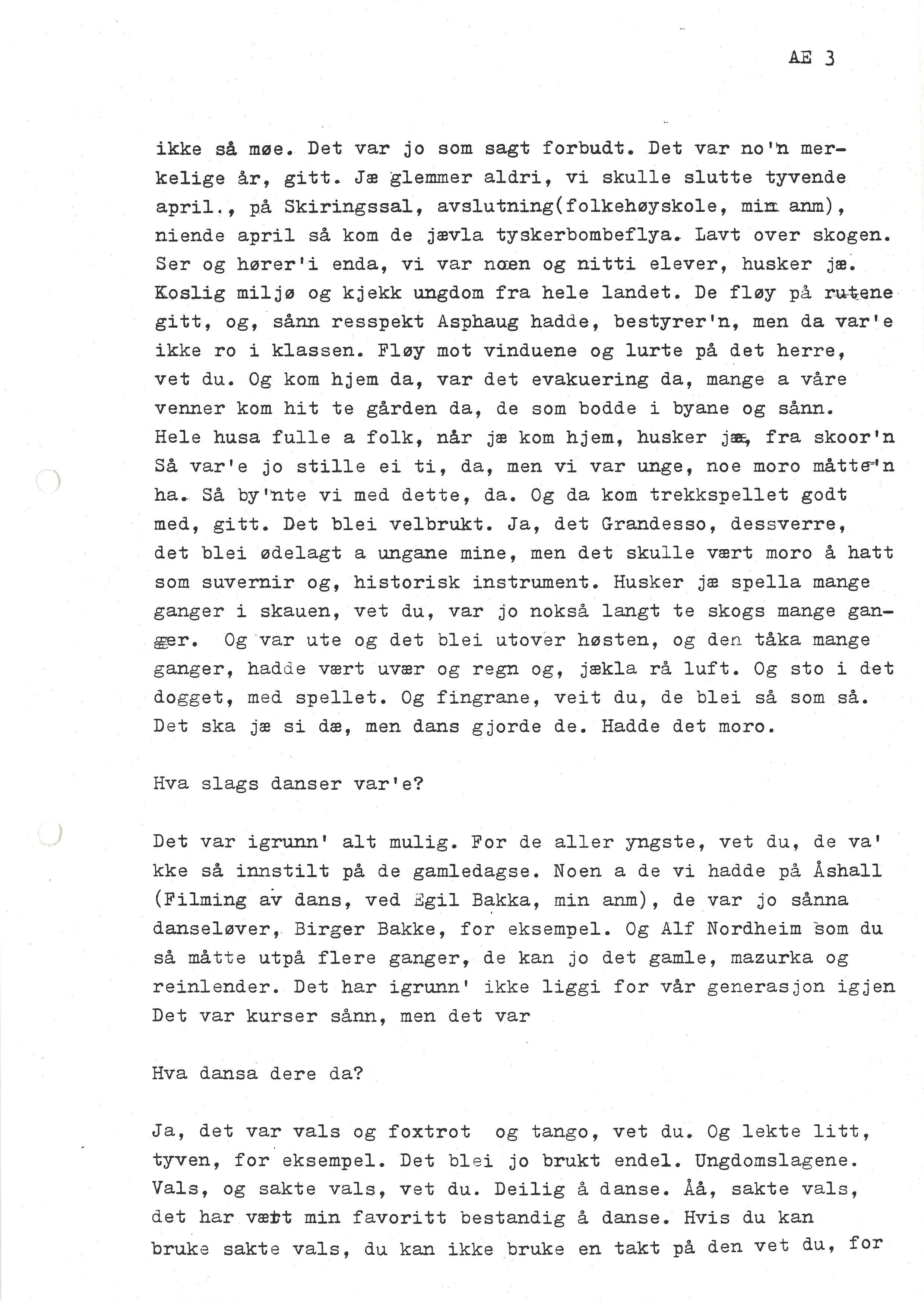 Sa 16 - Folkemusikk fra Vestfold, Gjerdesamlingen, VEMU/A-1868/I/L0001: Informantregister med intervjunedtegnelser, 1979-1986