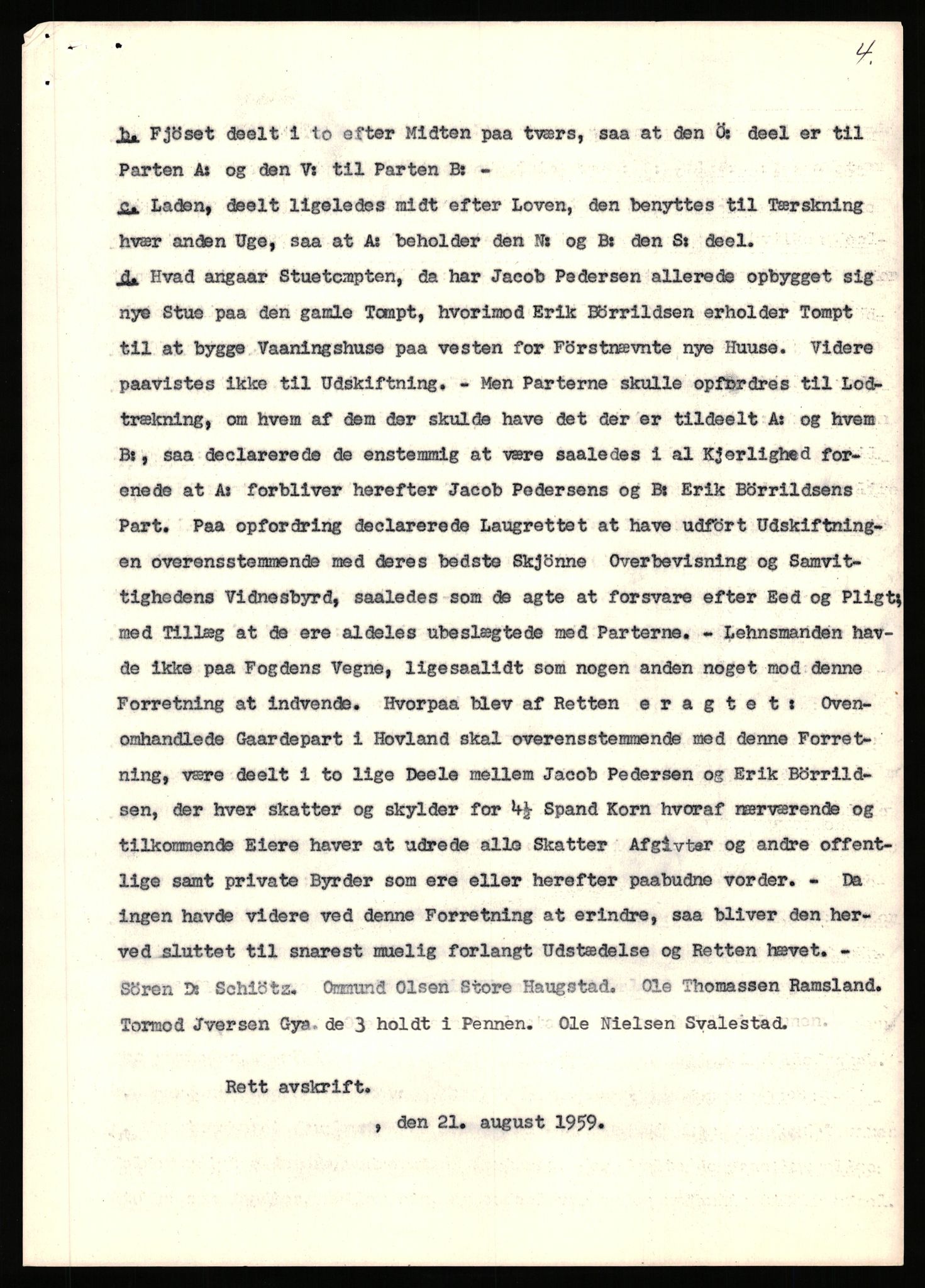 Statsarkivet i Stavanger, AV/SAST-A-101971/03/Y/Yj/L0040: Avskrifter sortert etter gårdnavn: Hovland i Egersun - Hustveit, 1750-1930, s. 311