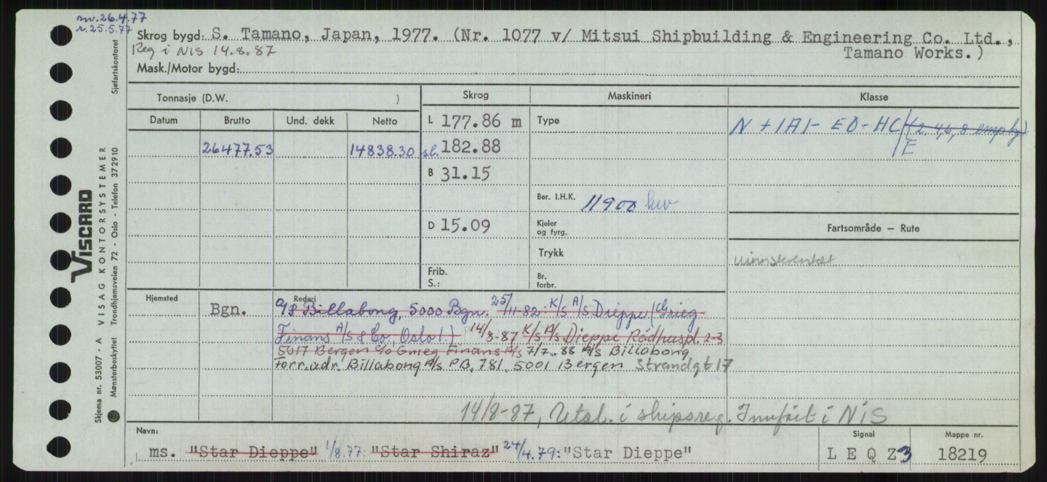 Sjøfartsdirektoratet med forløpere, Skipsmålingen, RA/S-1627/H/Ha/L0005/0002: Fartøy, S-Sven / Fartøy, Skjo-Sven, s. 377