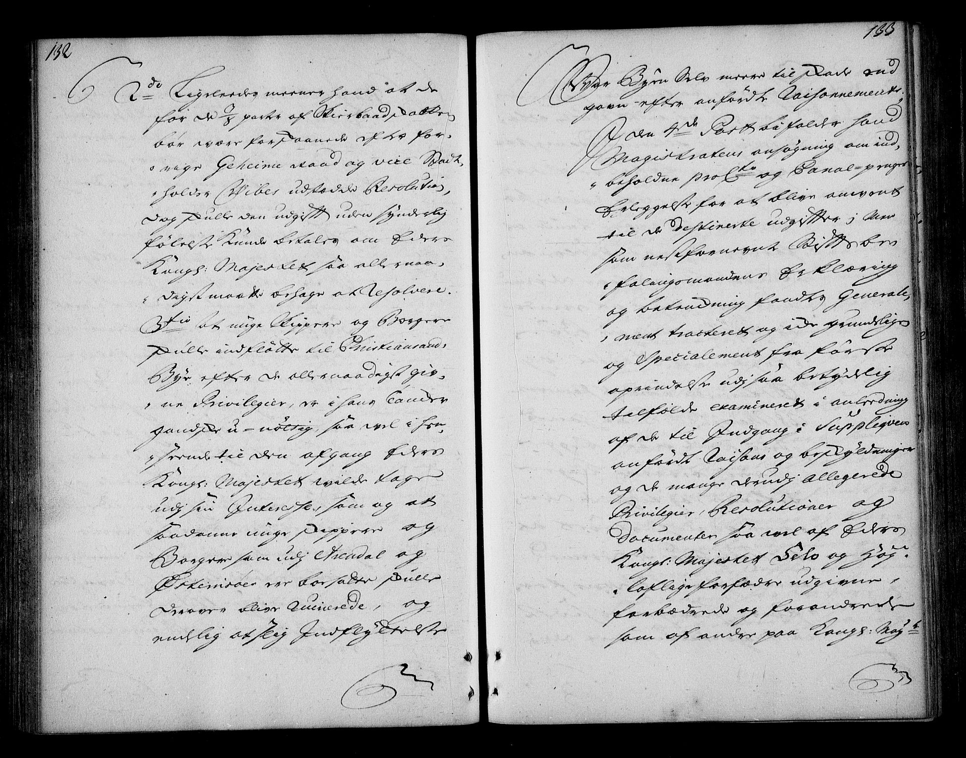 Stattholderembetet 1572-1771, AV/RA-EA-2870/Bd/L0003: Relasjonsprotokoll, 1720-1722, s. 132-133