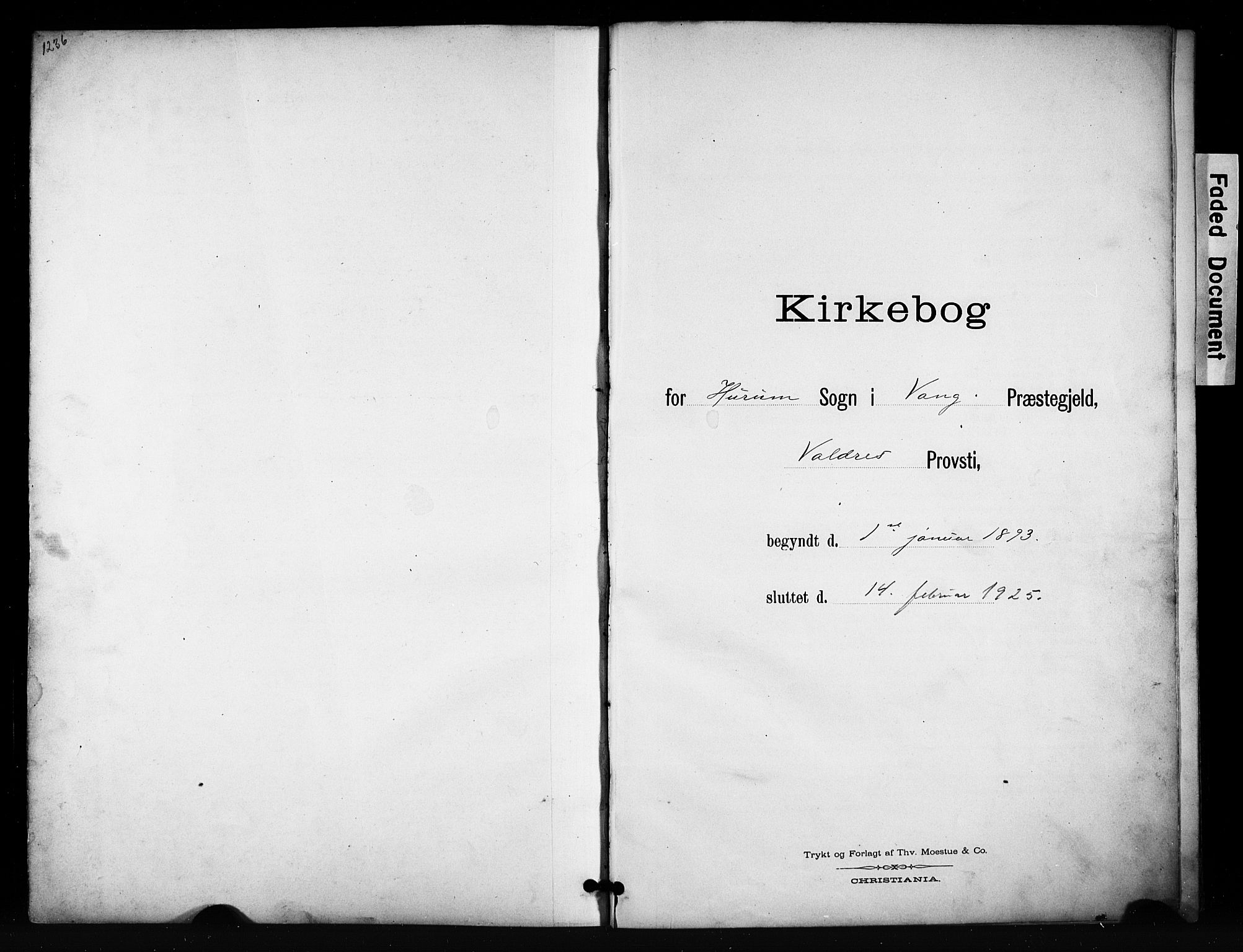 Vang prestekontor, Valdres, SAH/PREST-140/H/Hb/L0007: Klokkerbok nr. 7, 1893-1924