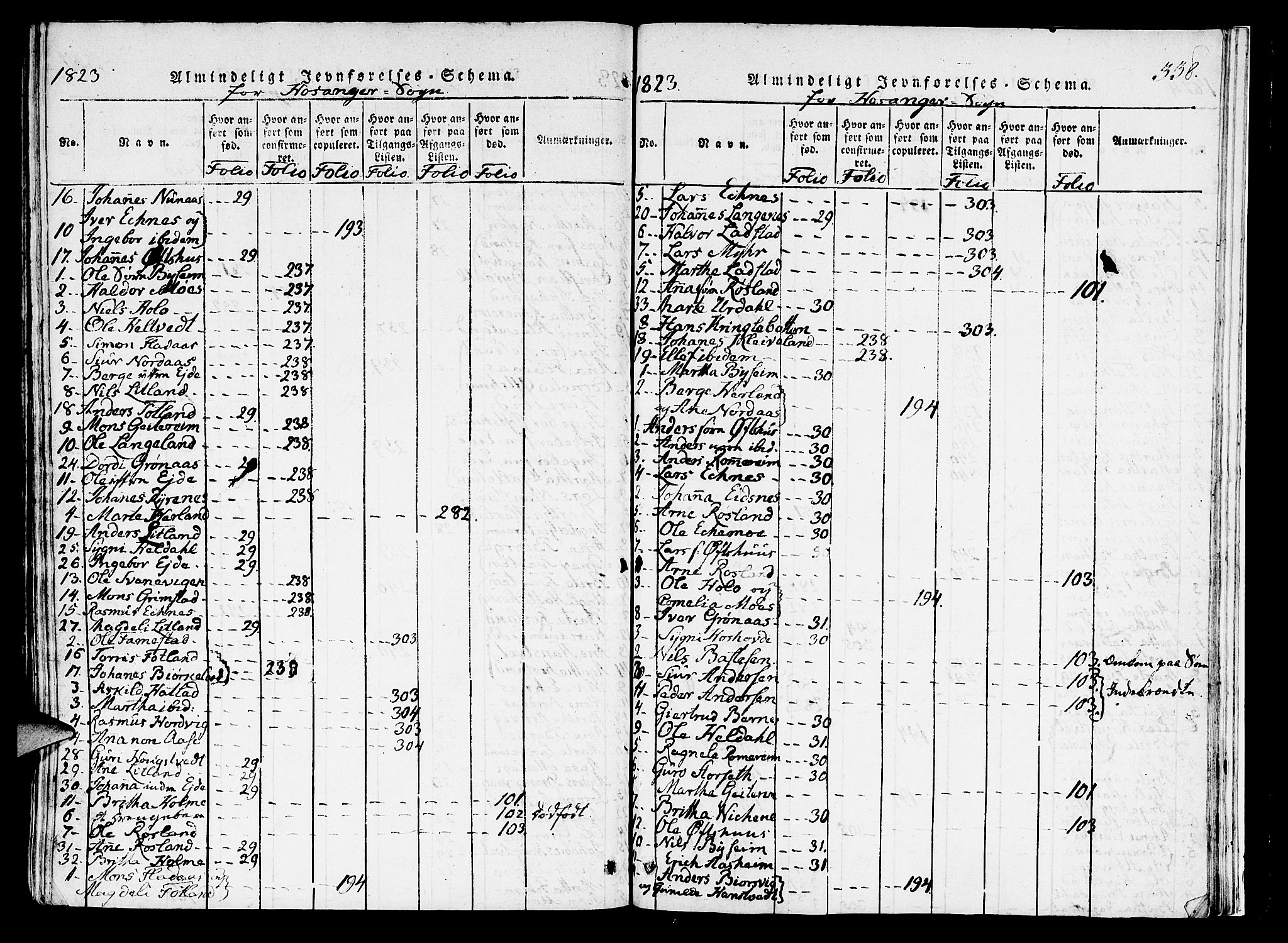 Hosanger sokneprestembete, AV/SAB-A-75801/H/Haa: Ministerialbok nr. A 5, 1815-1824, s. 338