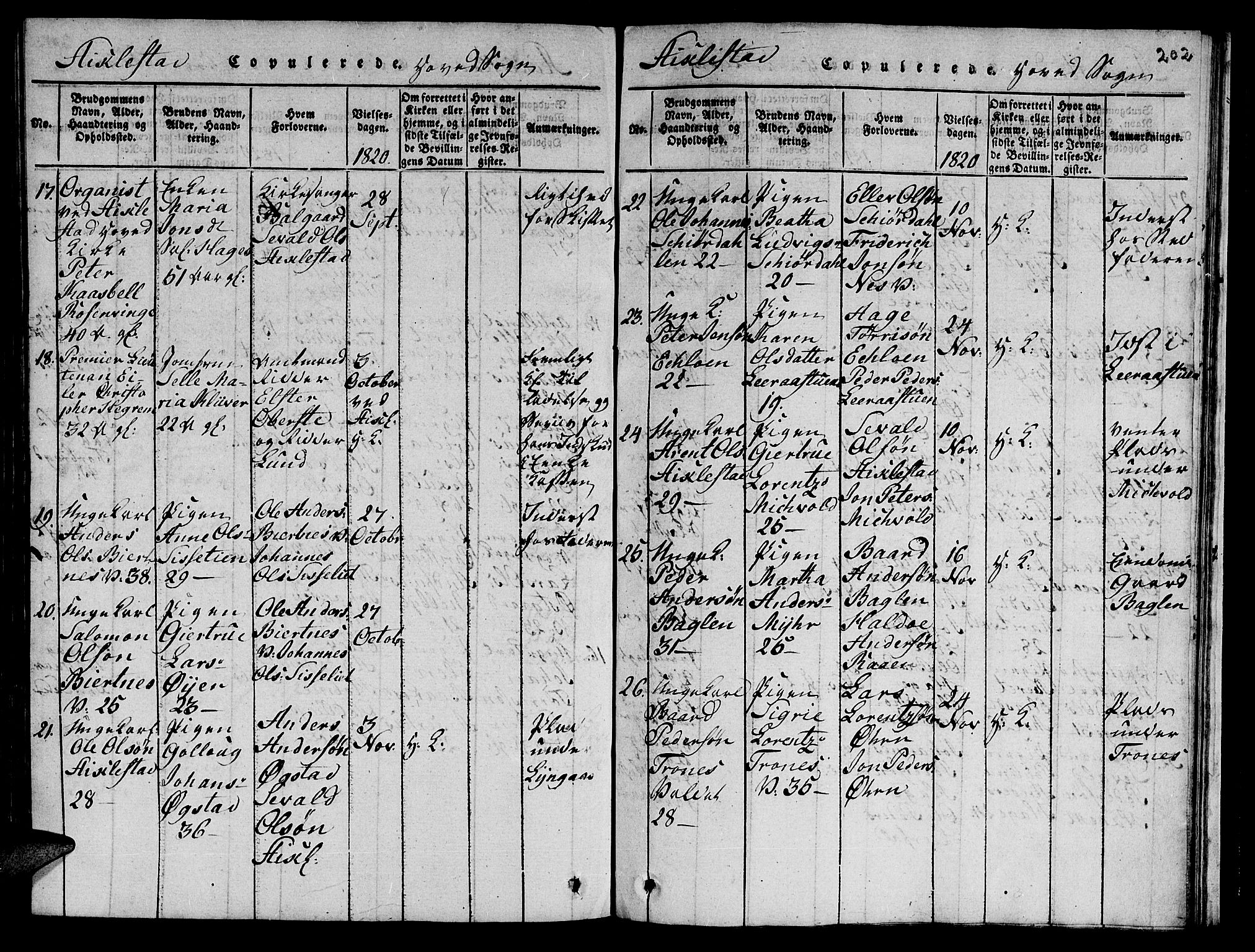 Ministerialprotokoller, klokkerbøker og fødselsregistre - Nord-Trøndelag, SAT/A-1458/723/L0251: Klokkerbok nr. 723C01 /1, 1816-1831, s. 202