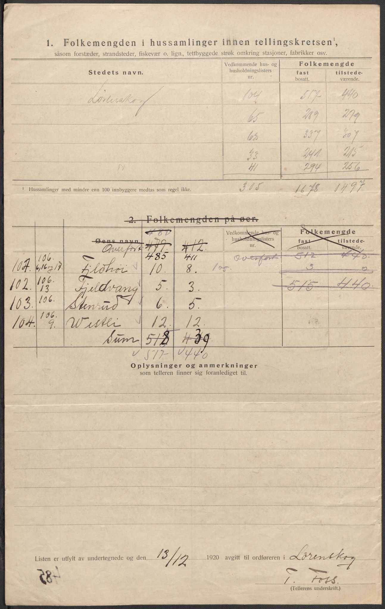 SAO, Folketelling 1920 for 0230 Lørenskog herred, 1920, s. 7