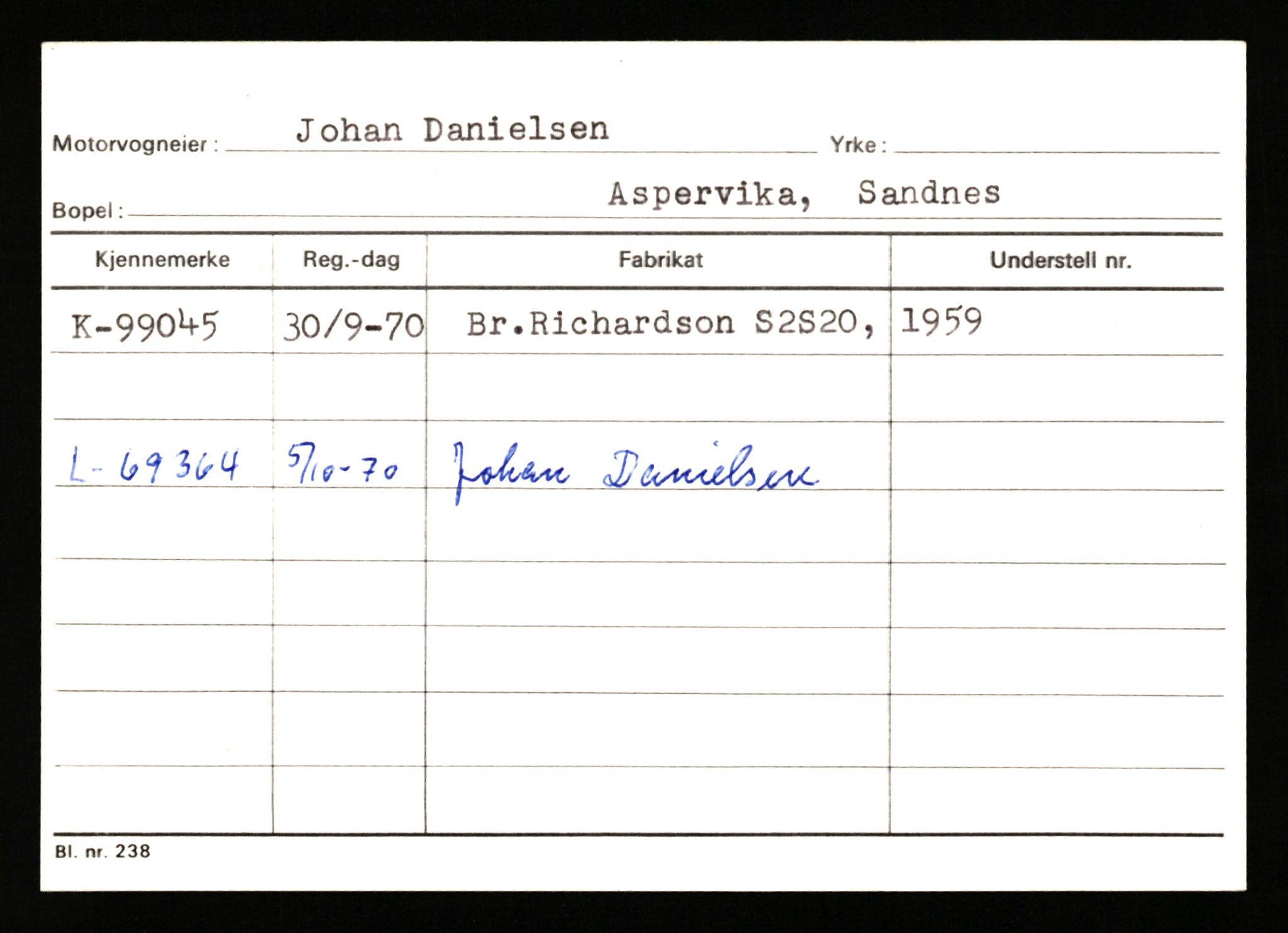 Stavanger trafikkstasjon, SAST/A-101942/0/G/L0008: Registreringsnummer: 67519 - 84533, 1930-1971, s. 2474