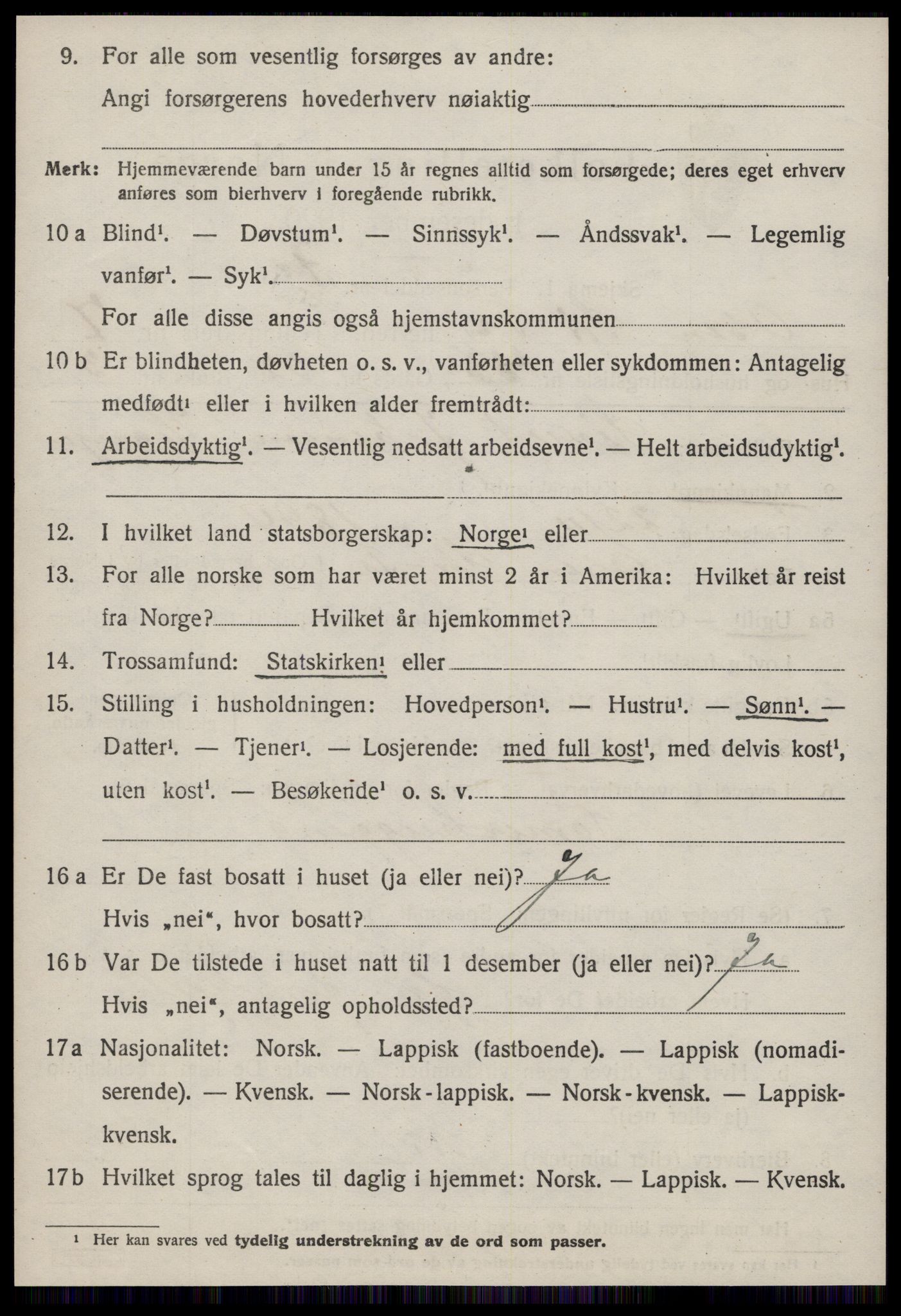 SAT, Folketelling 1920 for 1633 Osen herred, 1920, s. 3640