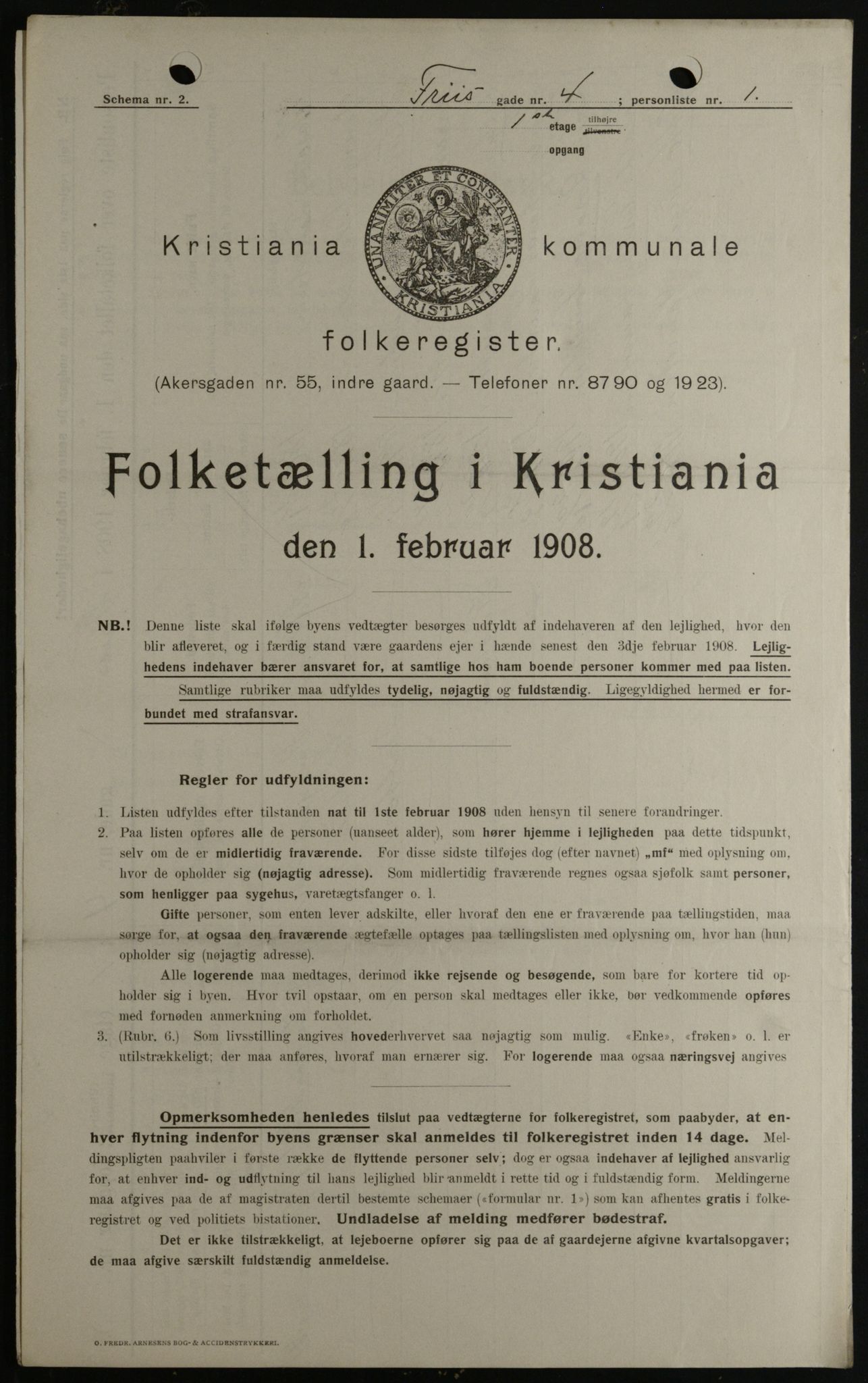 OBA, Kommunal folketelling 1.2.1908 for Kristiania kjøpstad, 1908, s. 24304