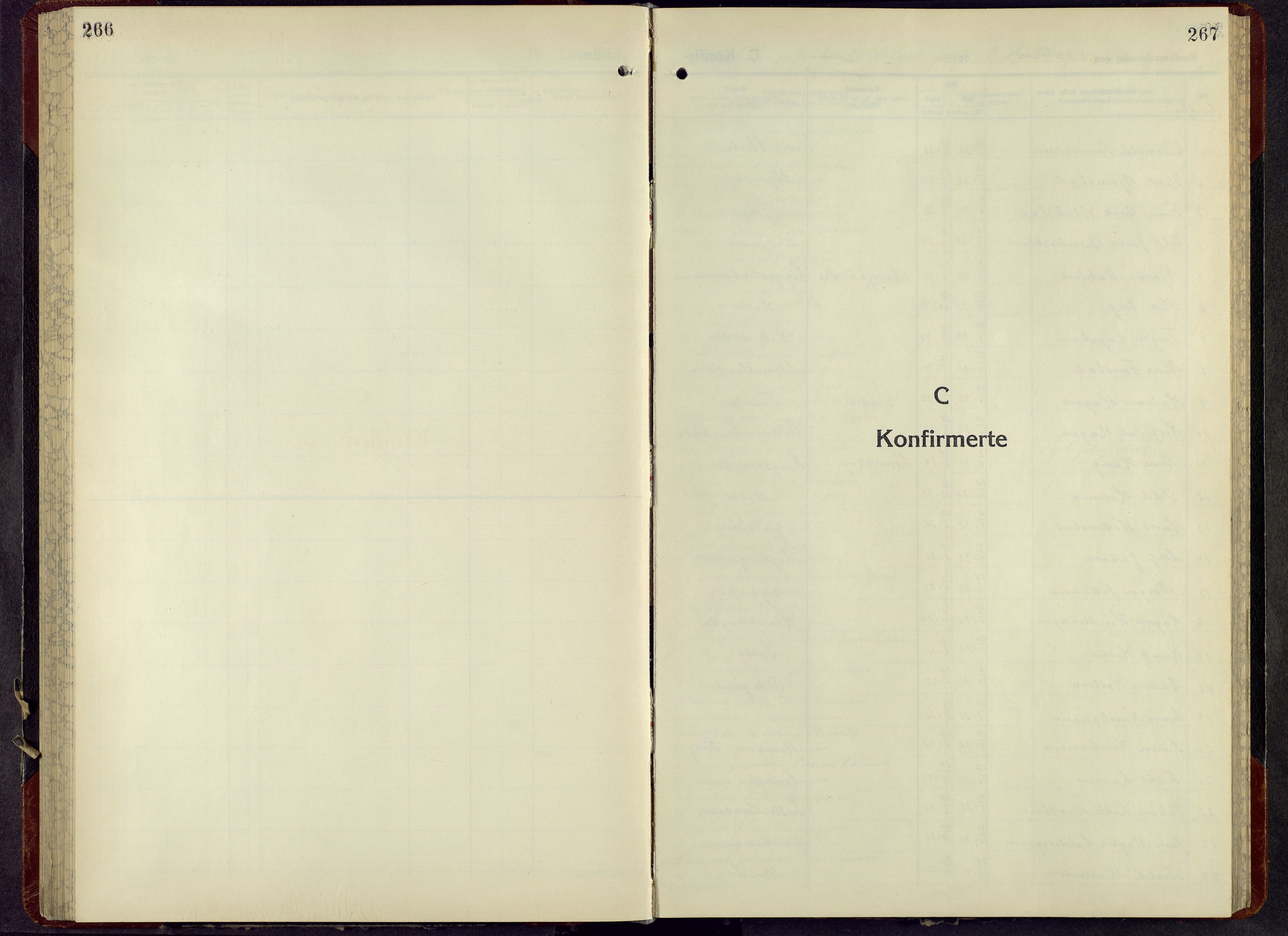 Ringsaker prestekontor, SAH/PREST-014/L/La/L0021: Klokkerbok nr. 21, 1947-1956, s. 267