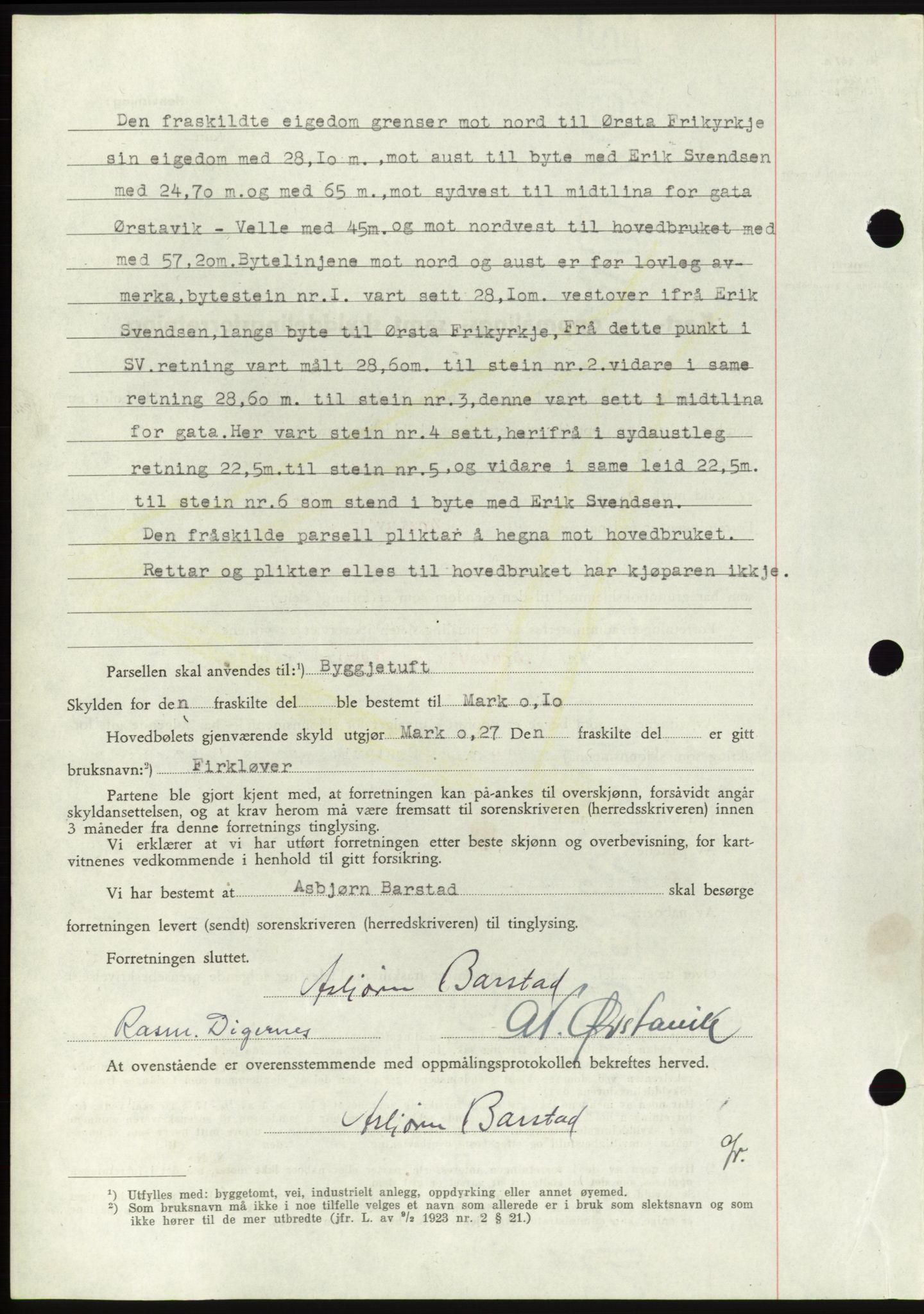 Søre Sunnmøre sorenskriveri, AV/SAT-A-4122/1/2/2C/L0077: Pantebok nr. 3A, 1945-1946, Dagboknr: 775/1945