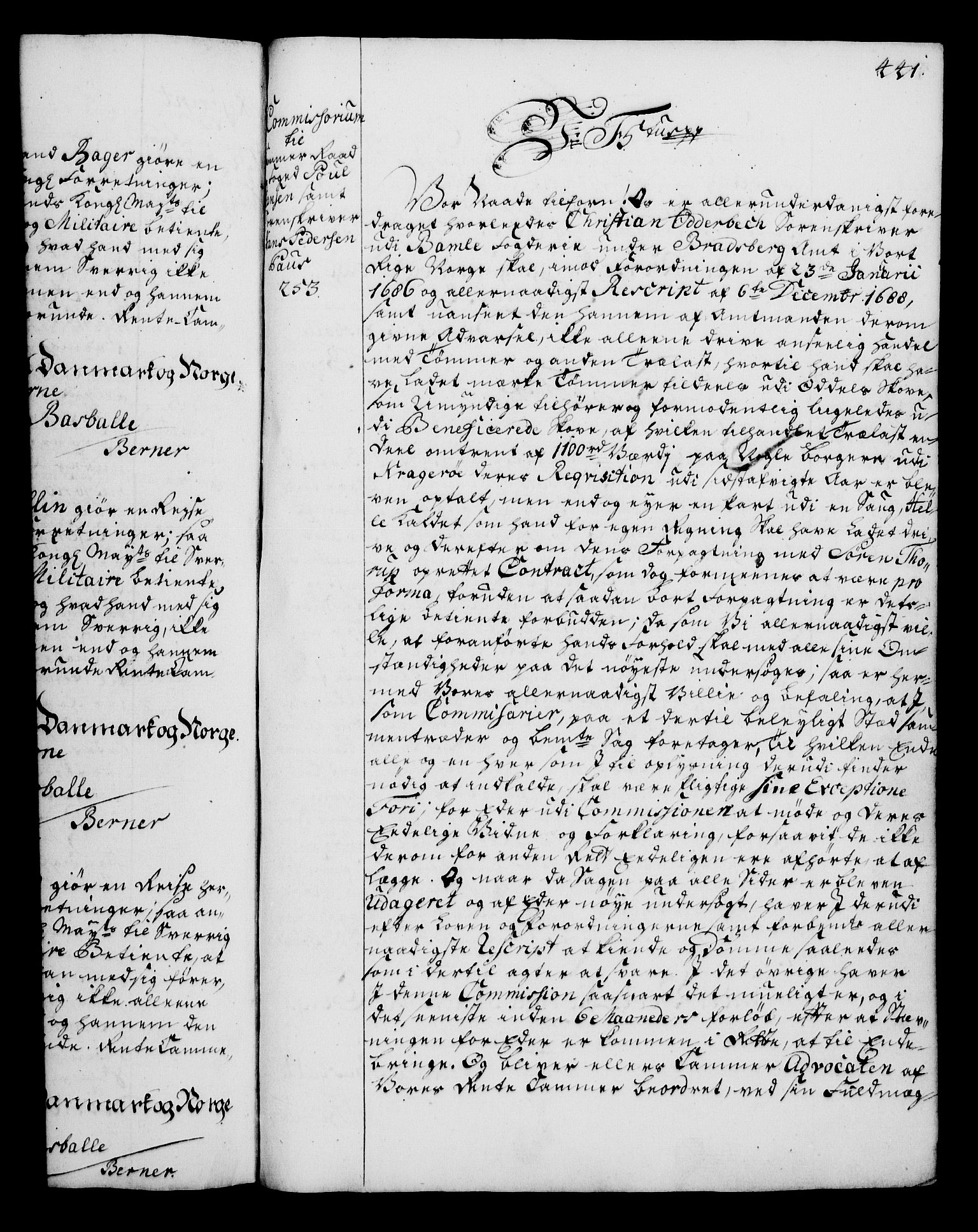 Rentekammeret, Kammerkanselliet, RA/EA-3111/G/Gg/Gga/L0006: Norsk ekspedisjonsprotokoll med register (merket RK 53.6), 1749-1759, s. 441
