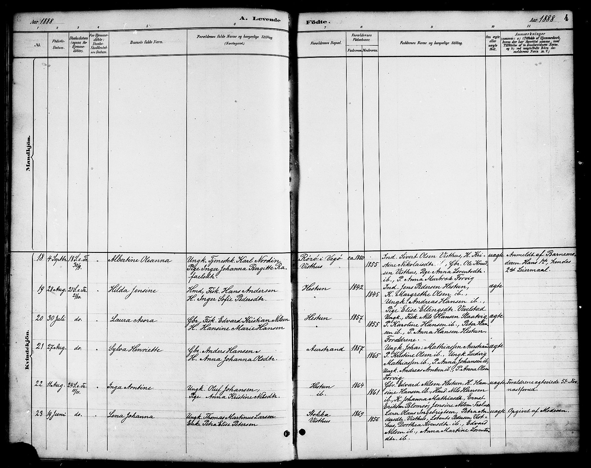Ministerialprotokoller, klokkerbøker og fødselsregistre - Nordland, SAT/A-1459/819/L0277: Klokkerbok nr. 819C03, 1888-1917, s. 4