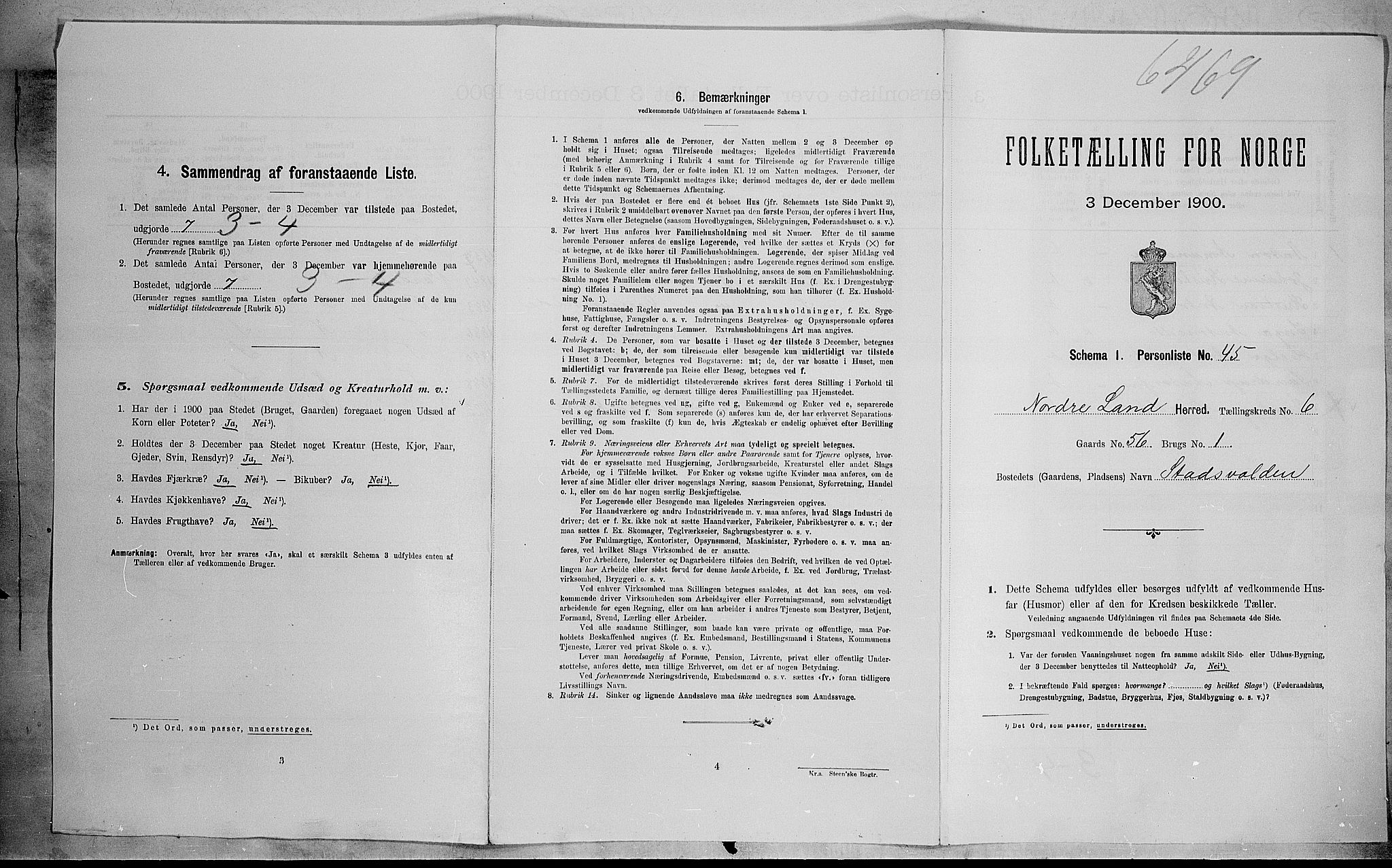 SAH, Folketelling 1900 for 0538 Nordre Land herred, 1900, s. 787
