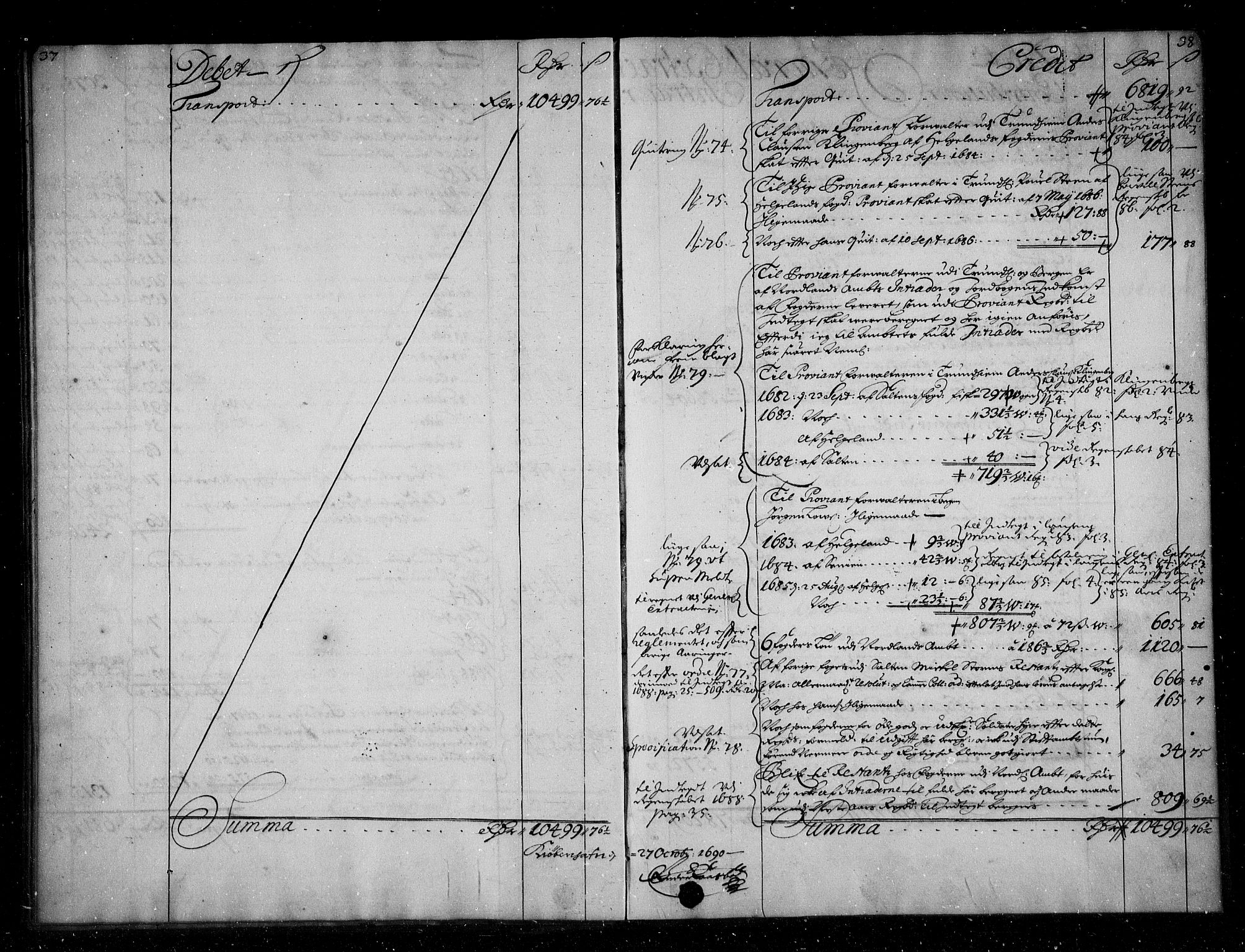 Rentekammeret inntil 1814, Reviderte regnskaper, Stiftamtstueregnskaper, Trondheim stiftamt og Nordland amt, AV/RA-EA-6044/R/Rg/L0088: Trondheim stiftamt og Nordland amt, 1686-1690