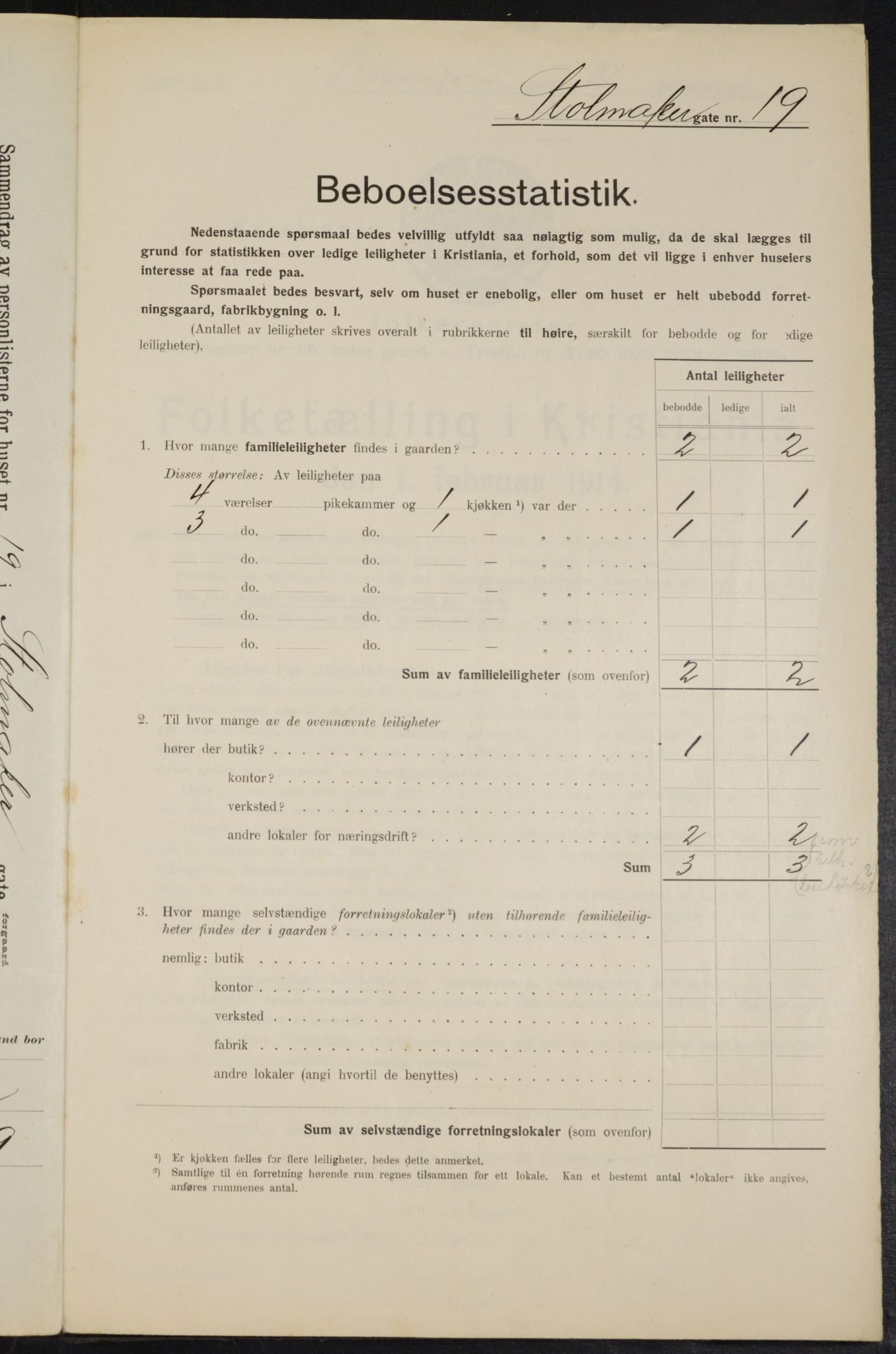 OBA, Kommunal folketelling 1.2.1914 for Kristiania, 1914, s. 103507