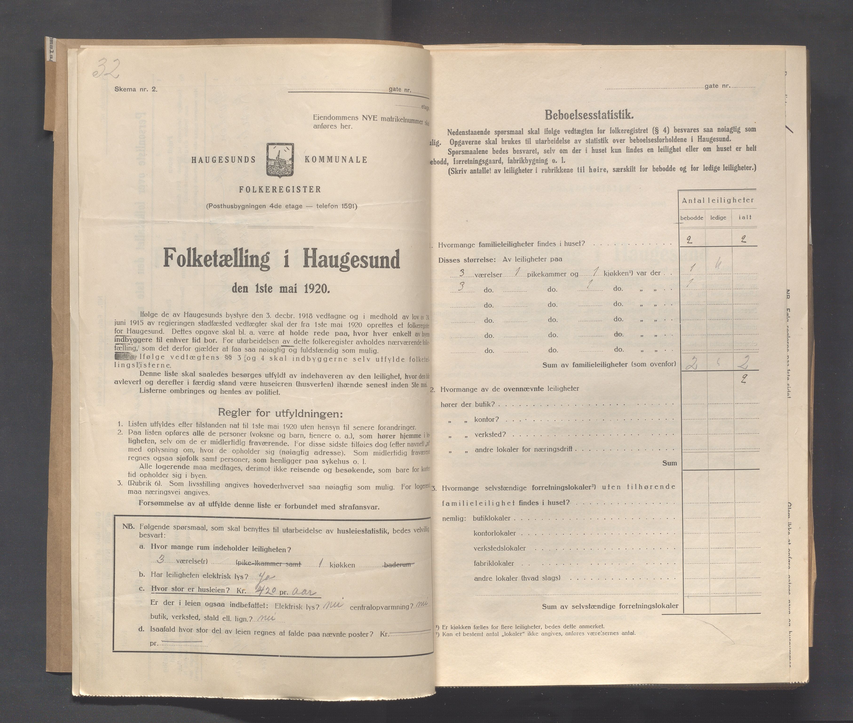 IKAR, Kommunal folketelling 1.5.1920 for Haugesund, 1920, s. 4736