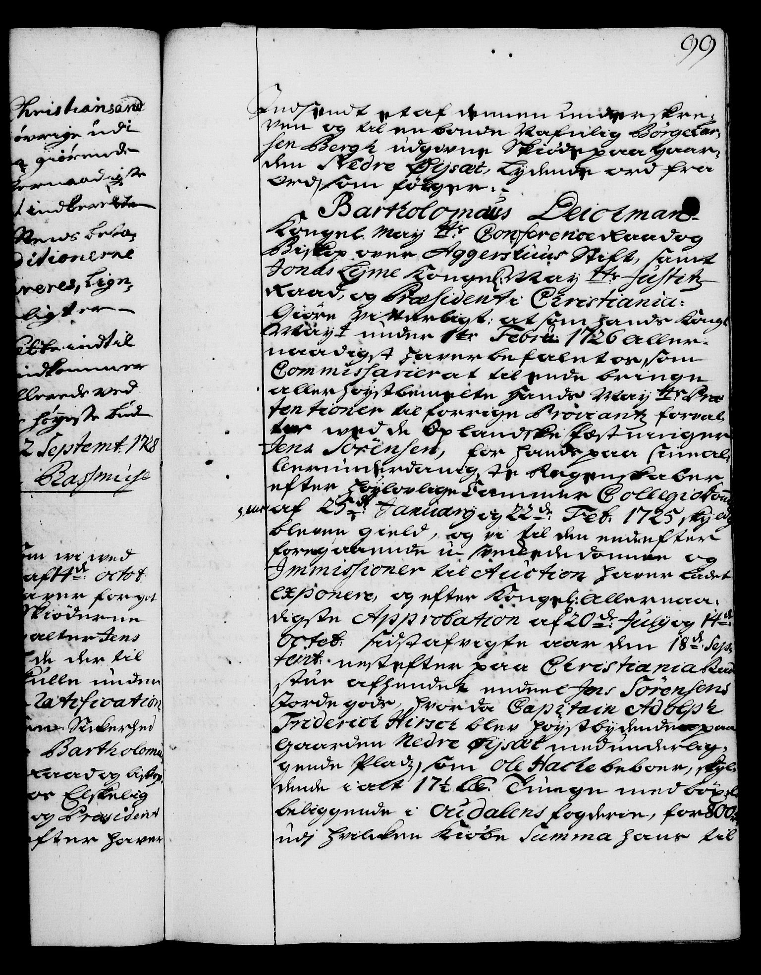 Rentekammeret, Kammerkanselliet, RA/EA-3111/G/Gg/Gga/L0003: Norsk ekspedisjonsprotokoll med register (merket RK 53.3), 1727-1734, s. 99