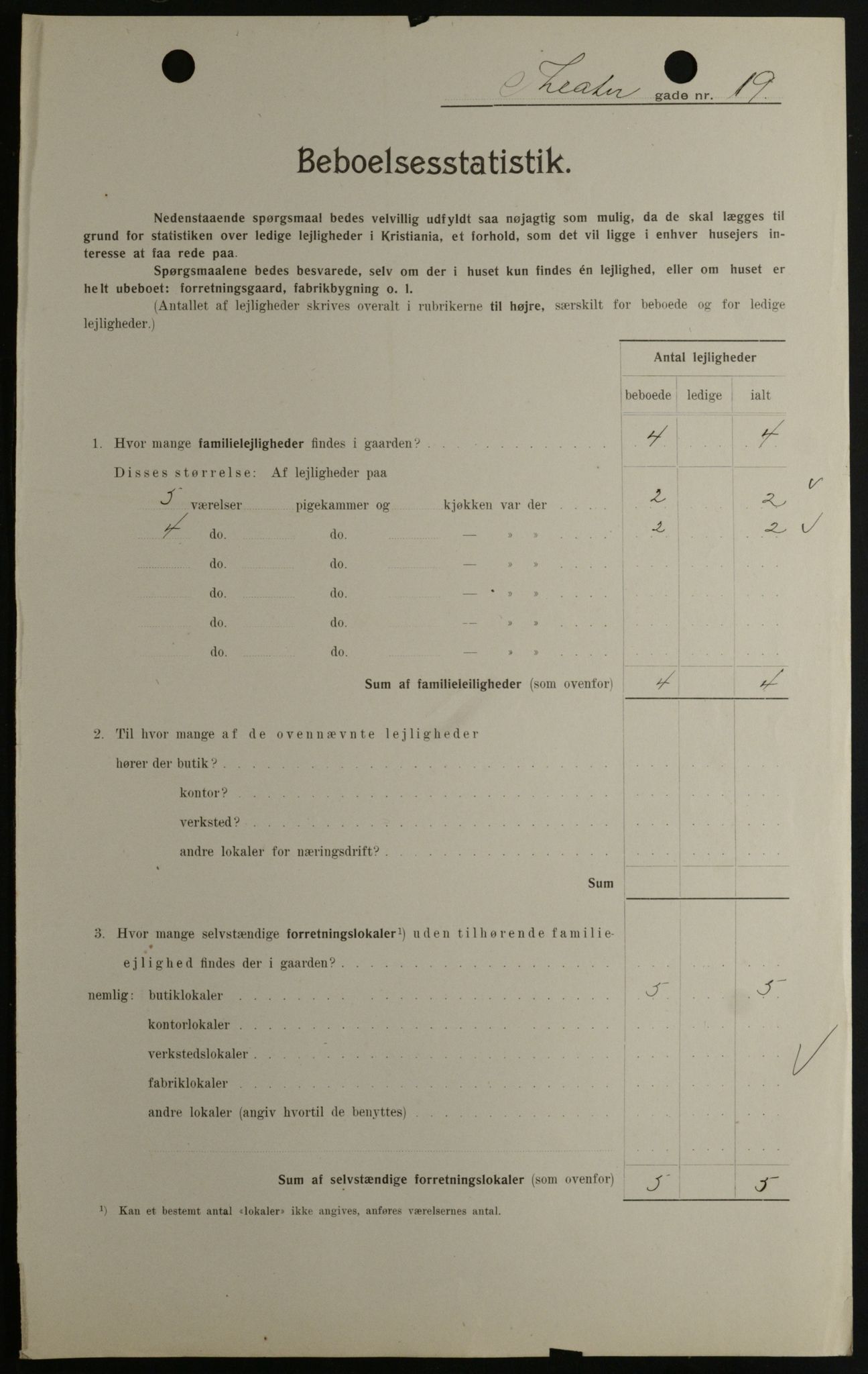 OBA, Kommunal folketelling 1.2.1908 for Kristiania kjøpstad, 1908, s. 96463