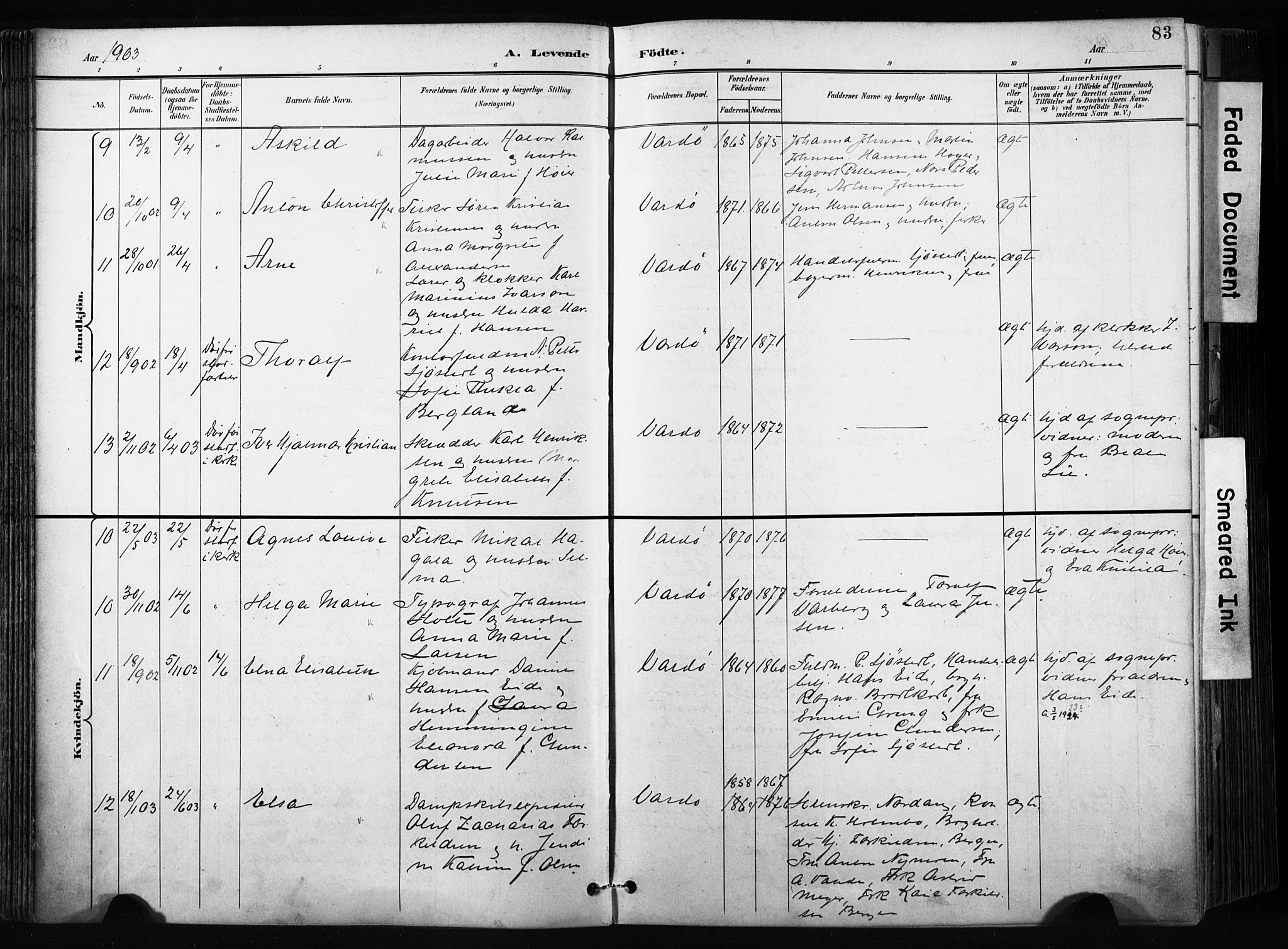 Vardø sokneprestkontor, AV/SATØ-S-1332/H/Ha/L0010kirke: Ministerialbok nr. 10, 1895-1907, s. 83