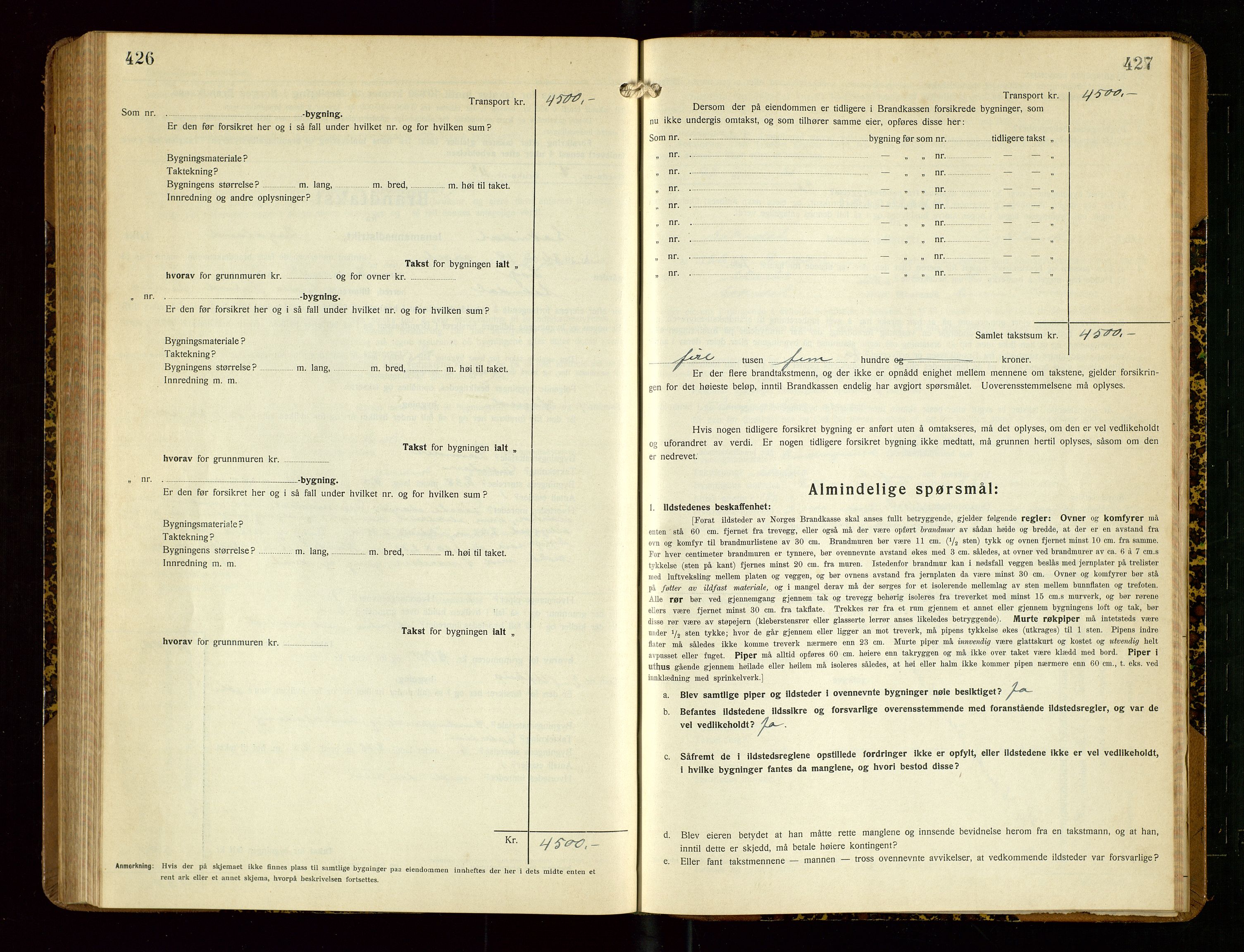 Sokndal lensmannskontor, AV/SAST-A-100417/Gob/L0007: "Brandtakst-Protokoll", 1930-1936, s. 426-427