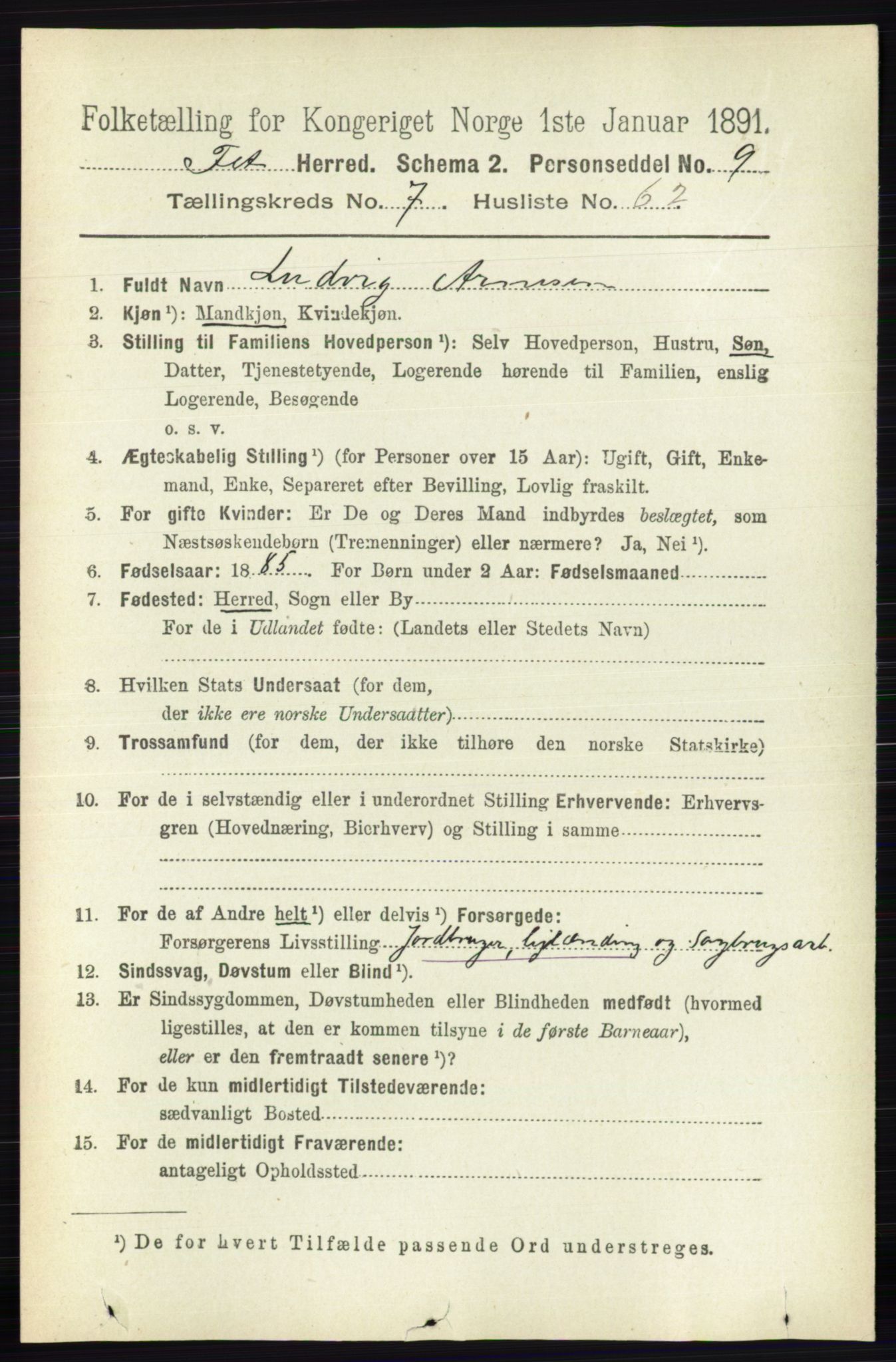 RA, Folketelling 1891 for 0227 Fet herred, 1891, s. 2806