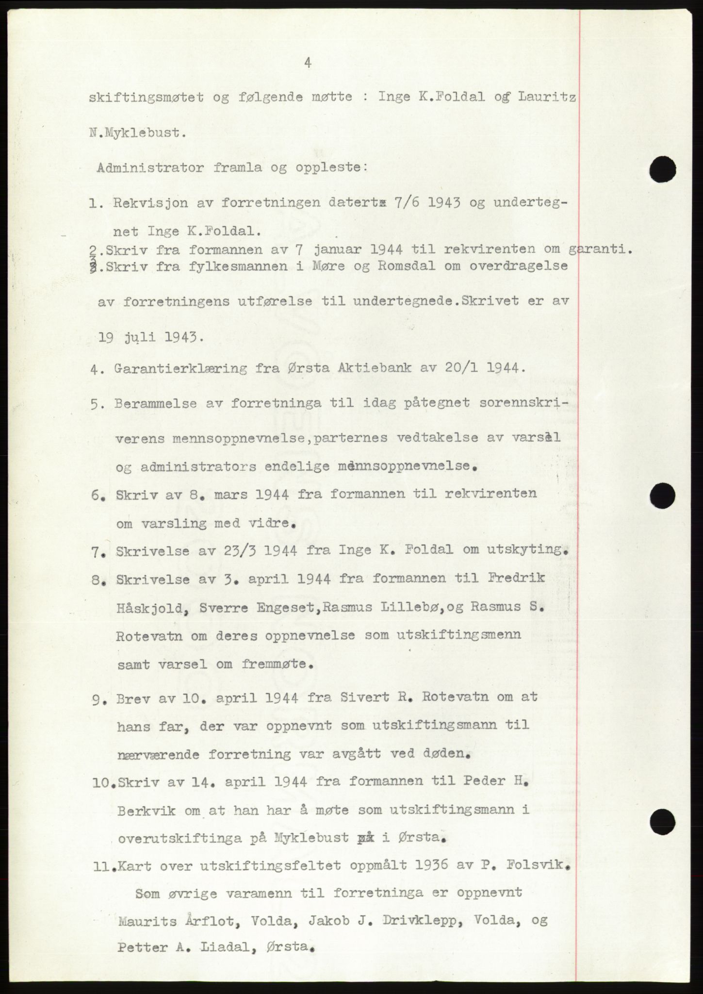 Søre Sunnmøre sorenskriveri, AV/SAT-A-4122/1/2/2C/L0076: Pantebok nr. 2A, 1943-1944, Dagboknr: 1052/1944