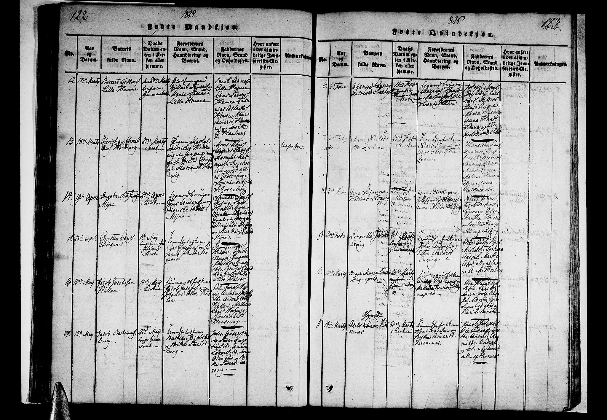 Selje sokneprestembete, AV/SAB-A-99938/H/Ha/Haa/Haaa: Ministerialbok nr. A 8, 1816-1828, s. 122-123