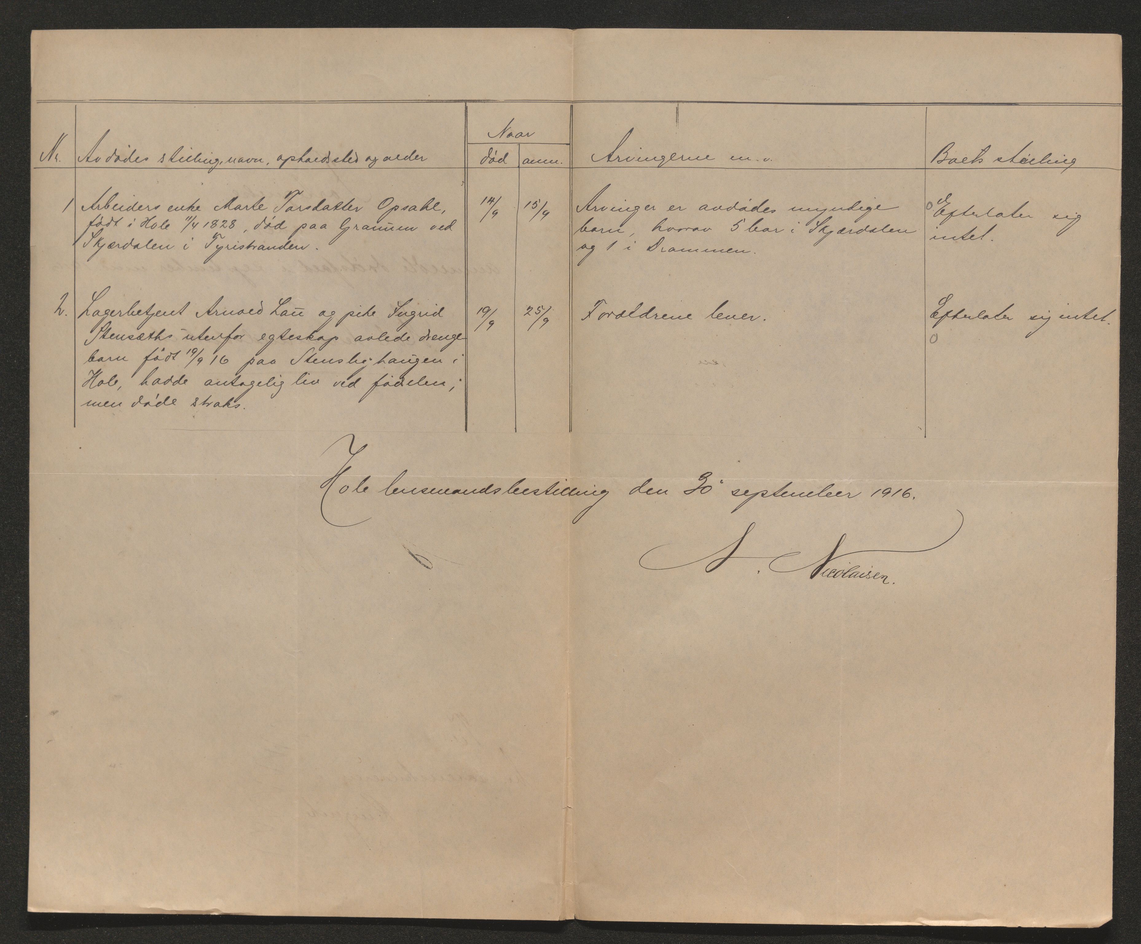 Ringerike sorenskriveri, AV/SAKO-A-105/H/Ha/Hab/L0019: Dødsfallslister Hole, 1842-1917