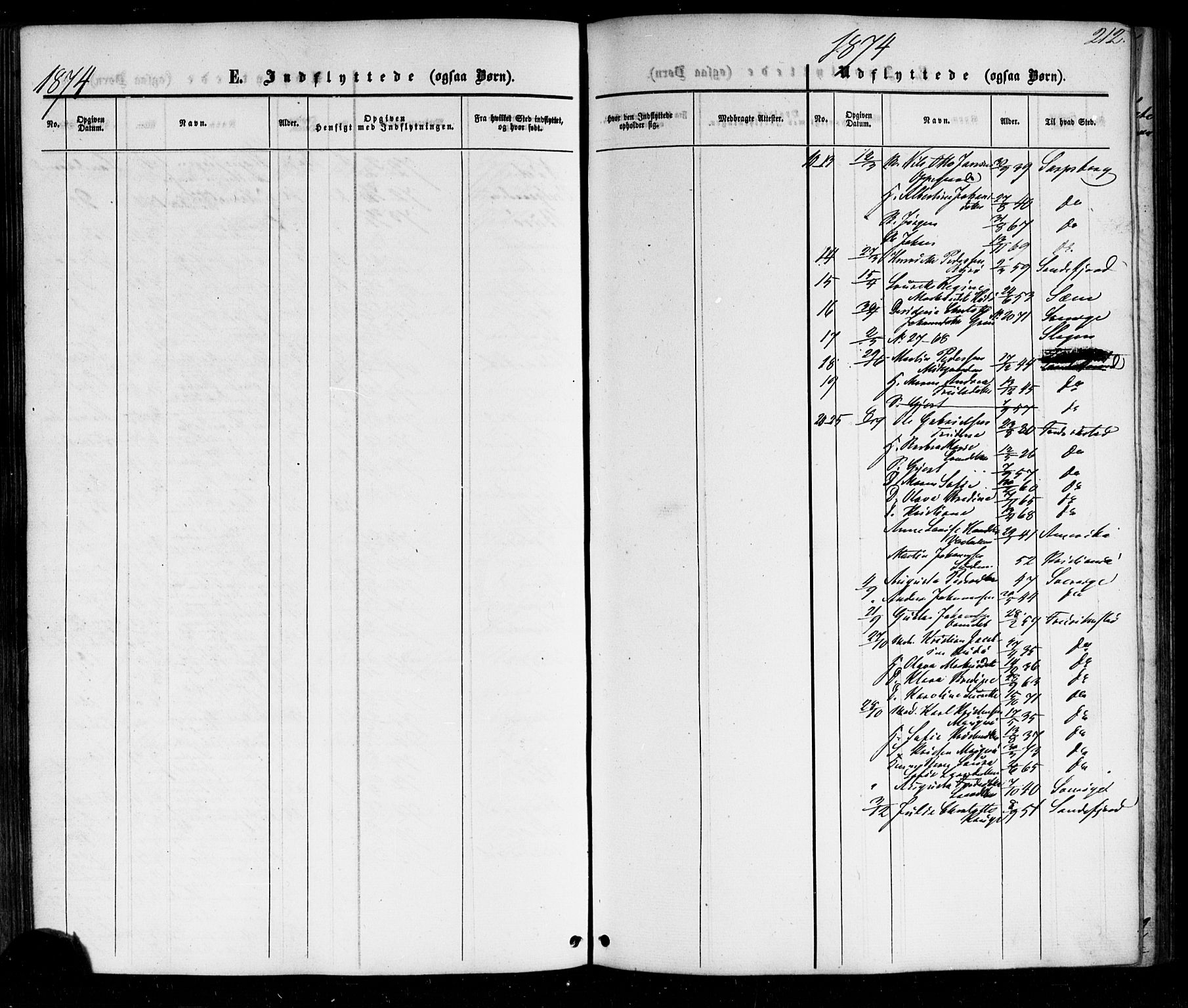 Nøtterøy kirkebøker, AV/SAKO-A-354/G/Gb/L0001: Klokkerbok nr. II 1, 1856-1874, s. 212