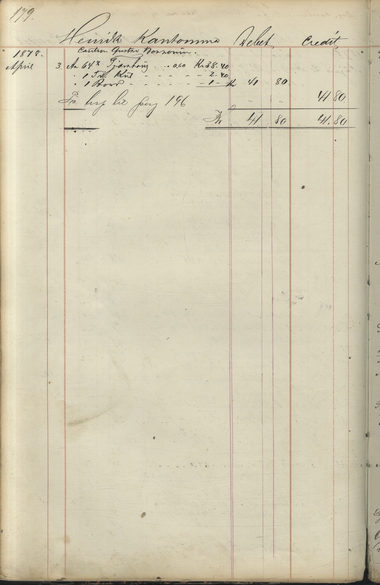 Brodtkorb handel A/S, VAMU/A-0001/F/Fc/L0001/0001: Konto for kvener og nordmenn på Kolahalvøya  / Conto for Kvæner og Nordmænd paa Russefinmarken No 1, 1868-1894, s. 179