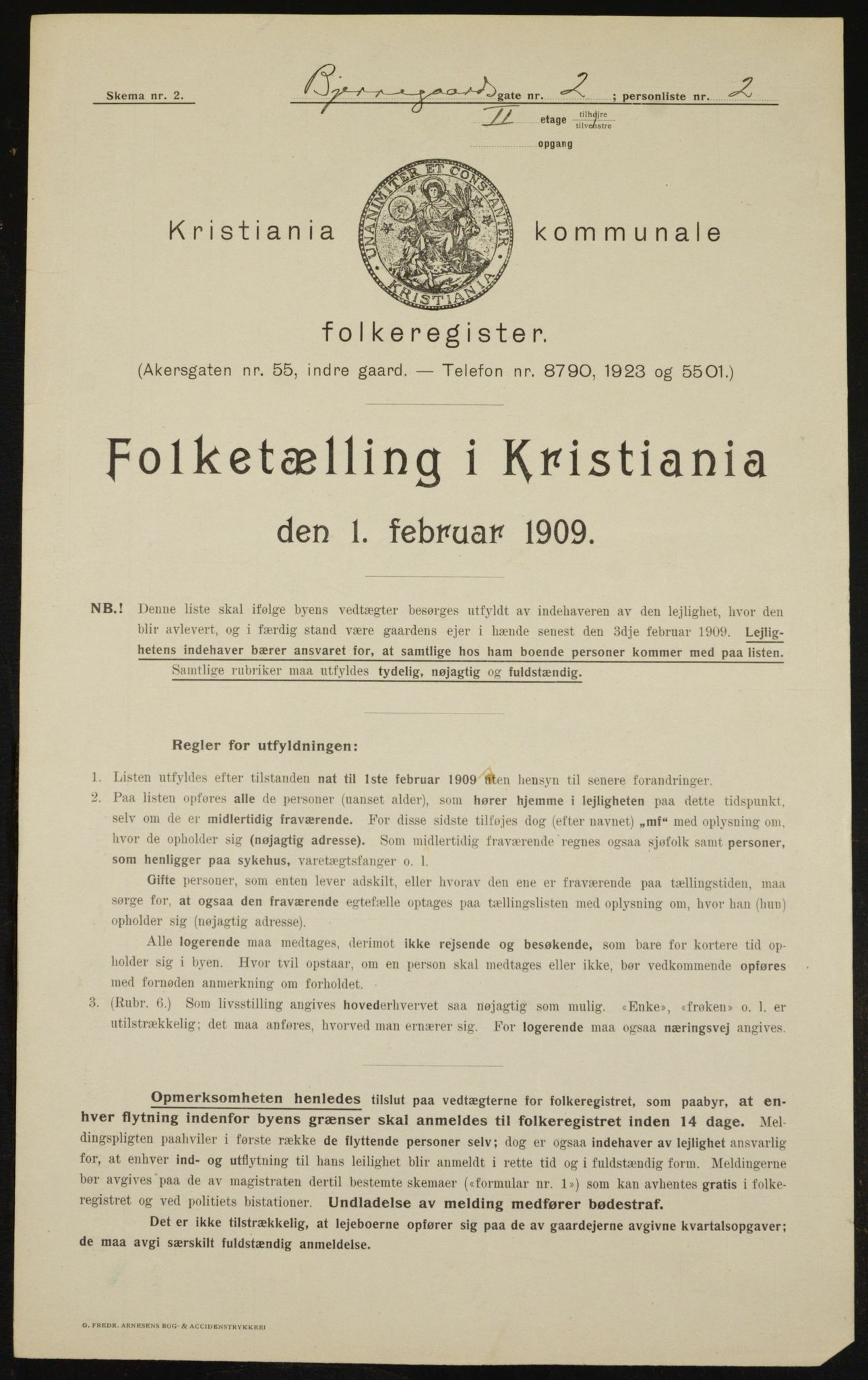 OBA, Kommunal folketelling 1.2.1909 for Kristiania kjøpstad, 1909, s. 5127