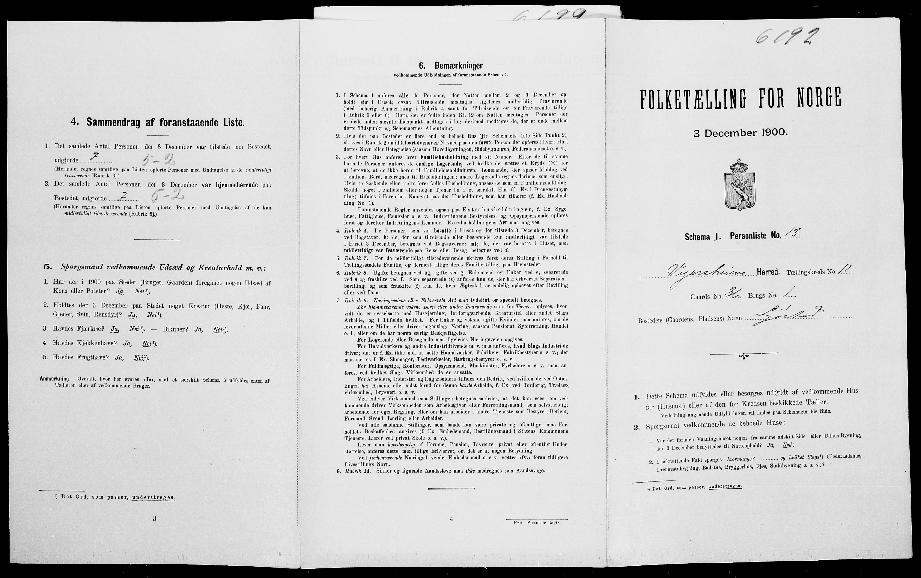SAK, Folketelling 1900 for 0912 Vegårshei herred, 1900, s. 582