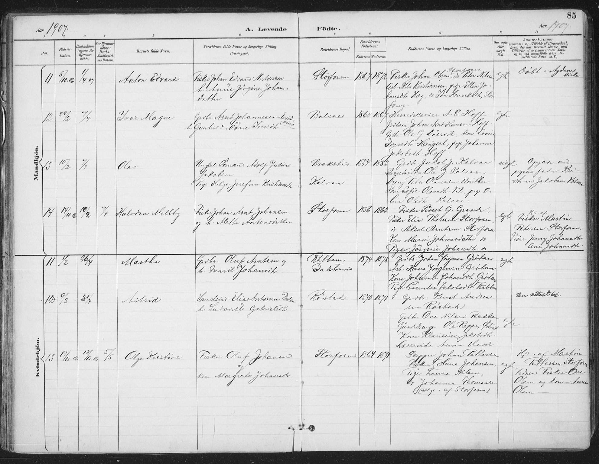 Ministerialprotokoller, klokkerbøker og fødselsregistre - Sør-Trøndelag, SAT/A-1456/659/L0743: Ministerialbok nr. 659A13, 1893-1910, s. 85
