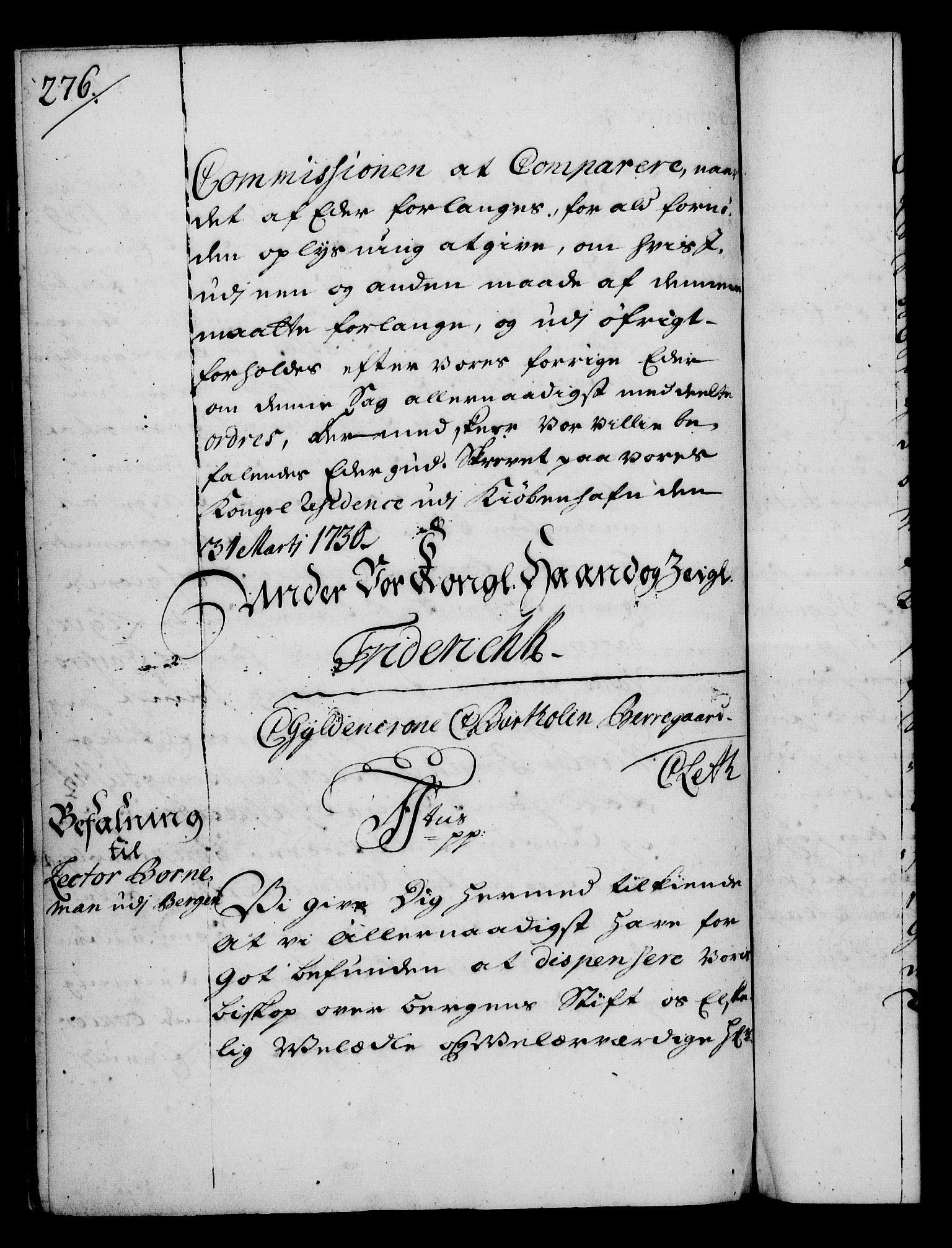 Rentekammeret, Kammerkanselliet, RA/EA-3111/G/Gg/Gga/L0003: Norsk ekspedisjonsprotokoll med register (merket RK 53.3), 1727-1734, s. 276