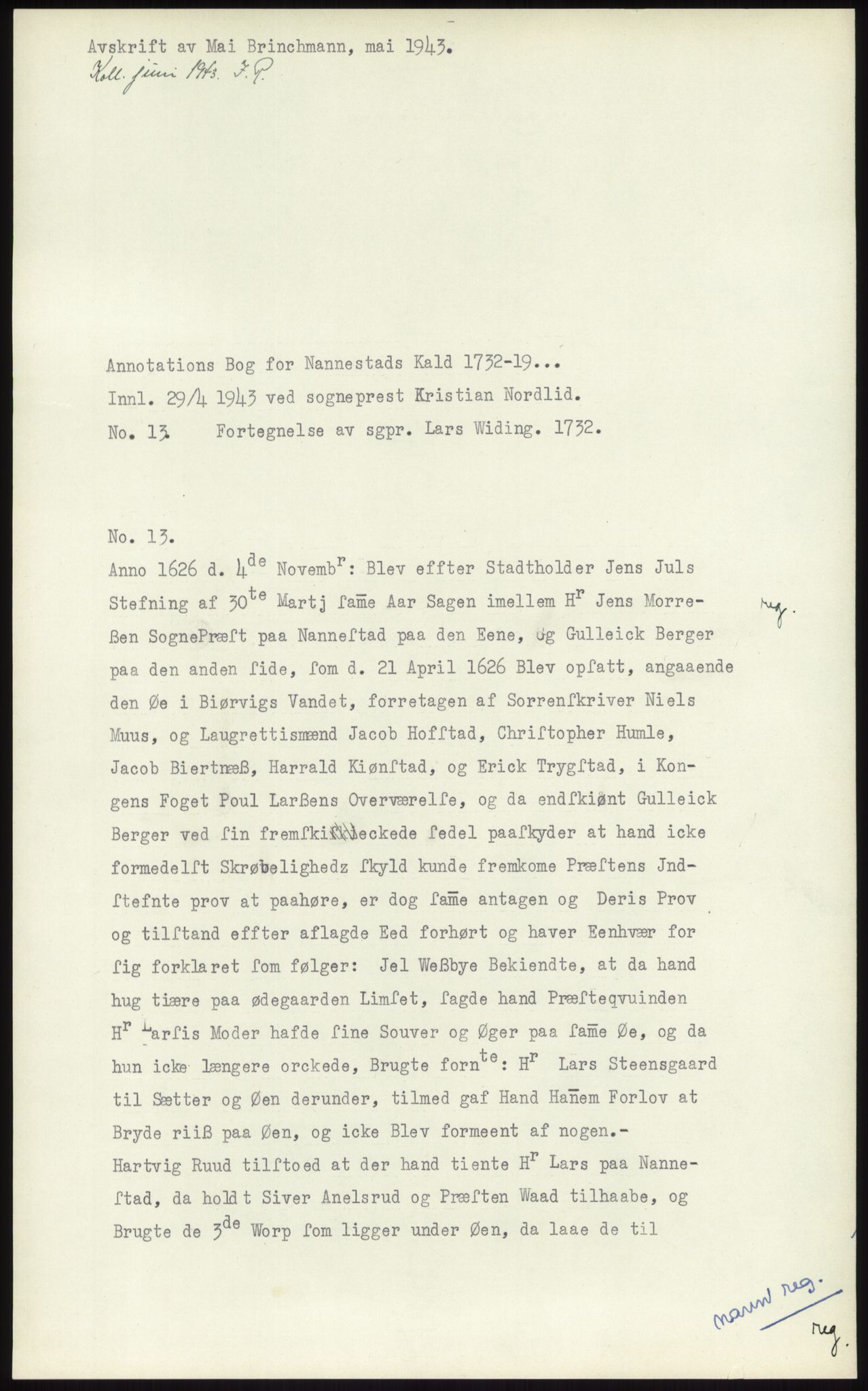 Samlinger til kildeutgivelse, Diplomavskriftsamlingen, AV/RA-EA-4053/H/Ha, s. 1126