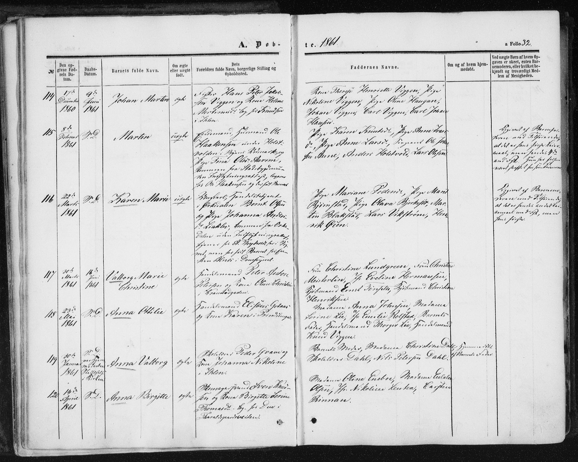 Ministerialprotokoller, klokkerbøker og fødselsregistre - Sør-Trøndelag, SAT/A-1456/602/L0115: Ministerialbok nr. 602A13, 1860-1872, s. 32