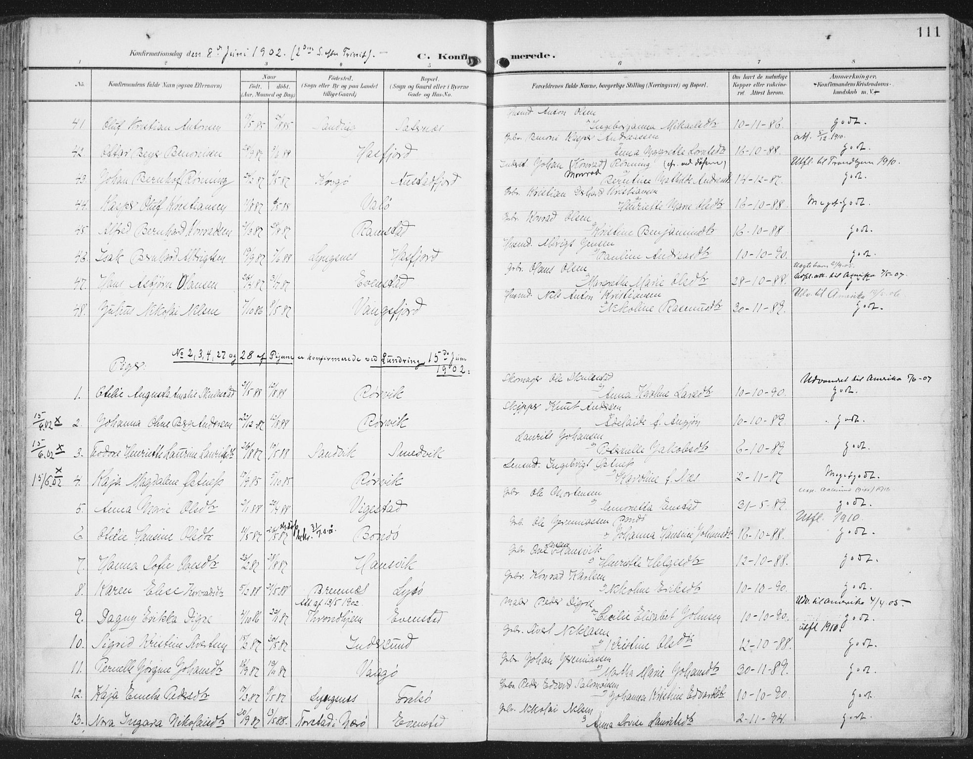 Ministerialprotokoller, klokkerbøker og fødselsregistre - Nord-Trøndelag, SAT/A-1458/786/L0688: Ministerialbok nr. 786A04, 1899-1912, s. 111