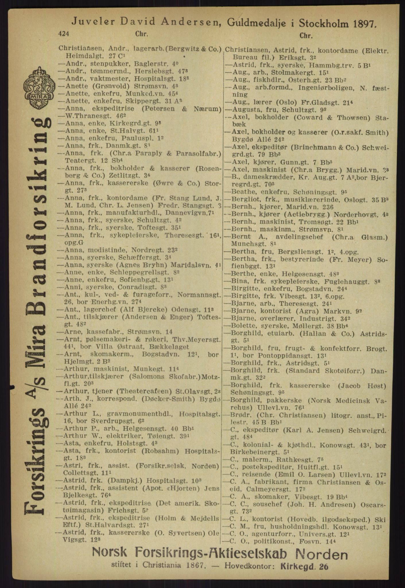 Kristiania/Oslo adressebok, PUBL/-, 1918, s. 449