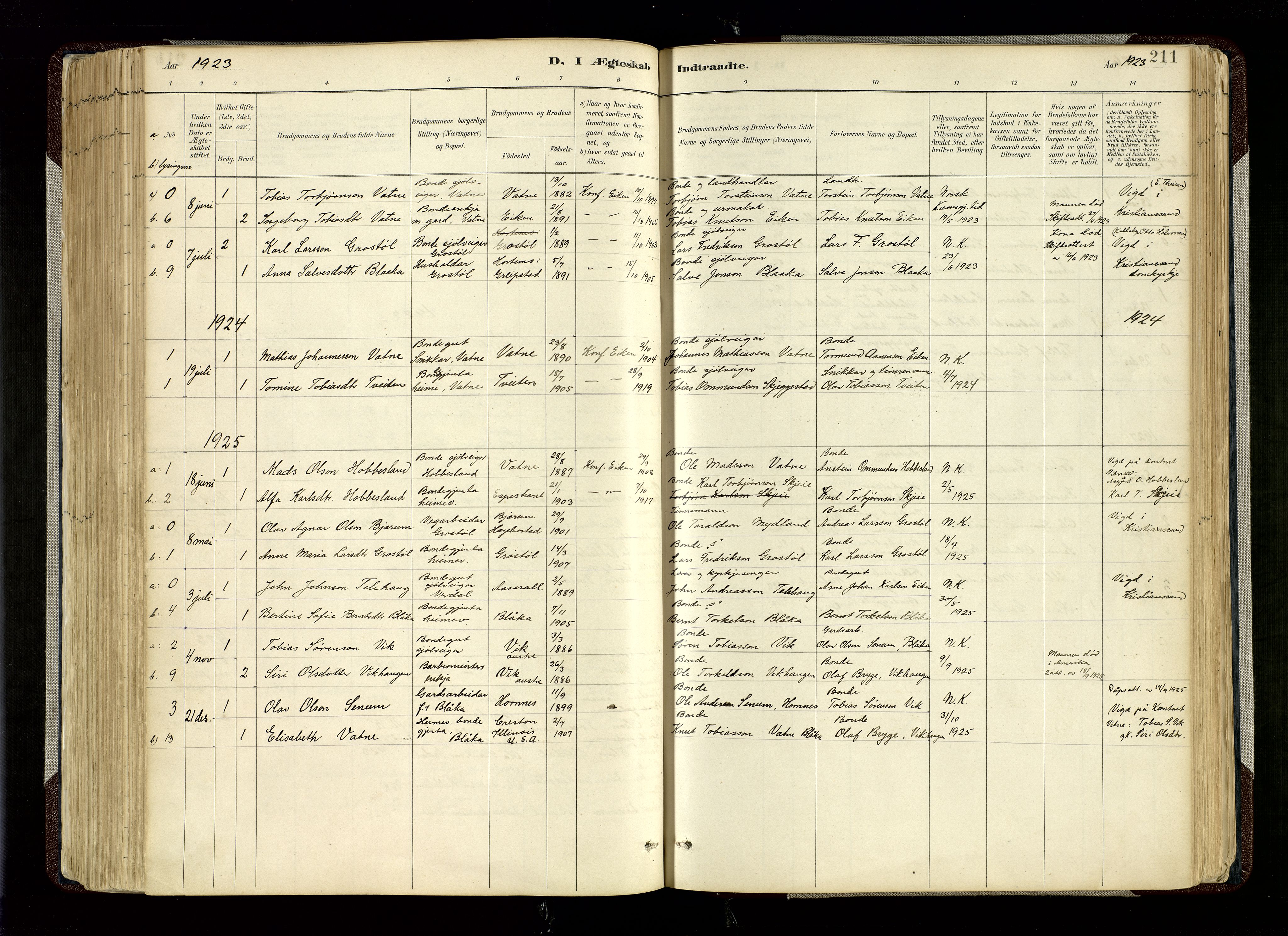 Hægebostad sokneprestkontor, AV/SAK-1111-0024/F/Fa/Fab/L0004: Ministerialbok nr. A 4, 1887-1929, s. 211