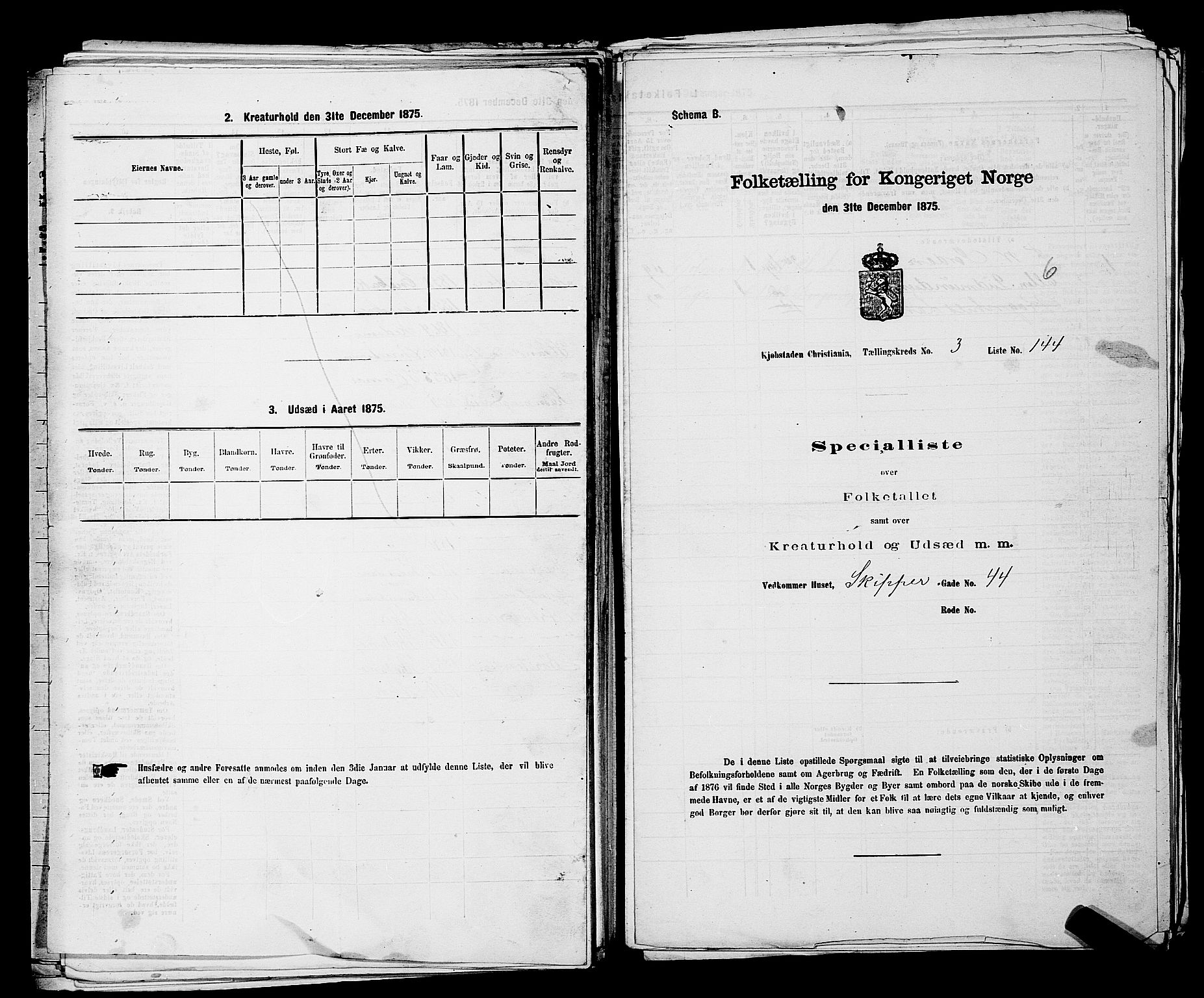 RA, Folketelling 1875 for 0301 Kristiania kjøpstad, 1875, s. 458