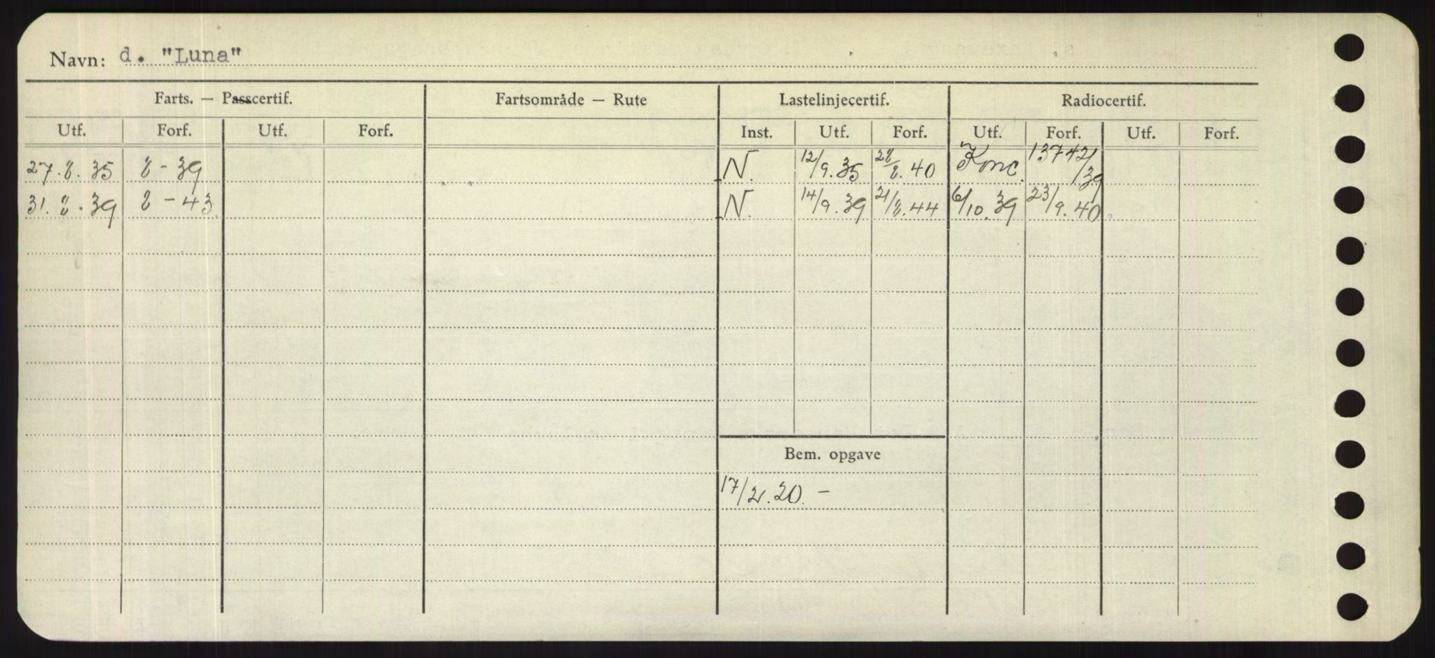 Sjøfartsdirektoratet med forløpere, Skipsmålingen, RA/S-1627/H/Hd/L0023: Fartøy, Lia-Løv, s. 406